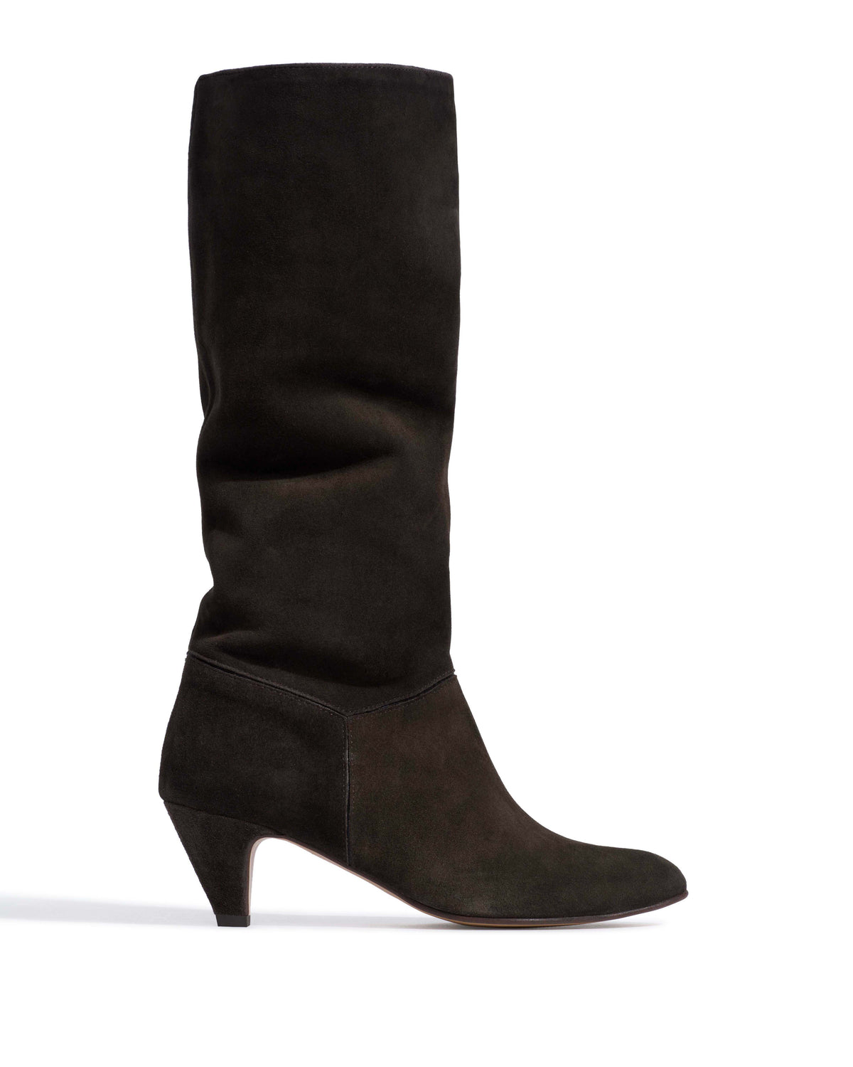 Jasmina 50 stiletto Calf suede & sleek leather Espresso brown & black