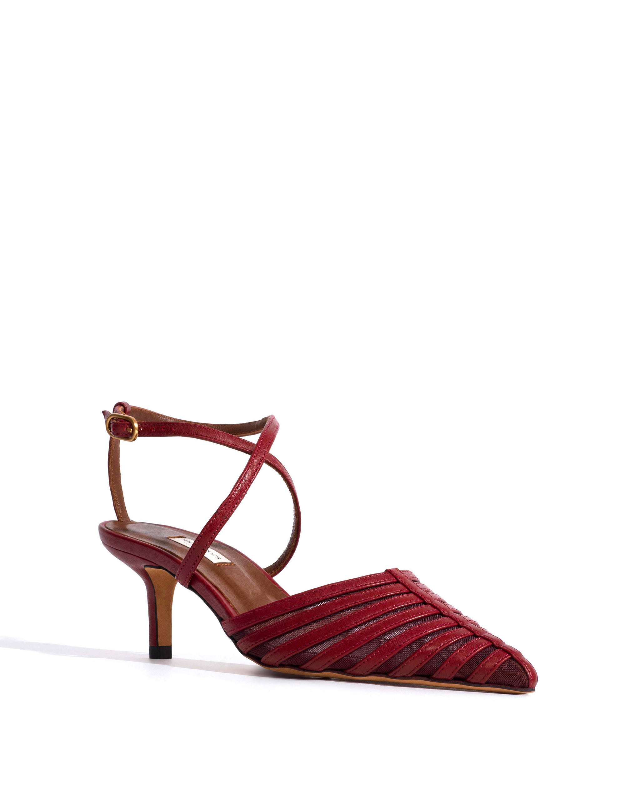 Schila mesh Shiny lamb & mesh Pomegranate - Anonymous Copenhagen Heels