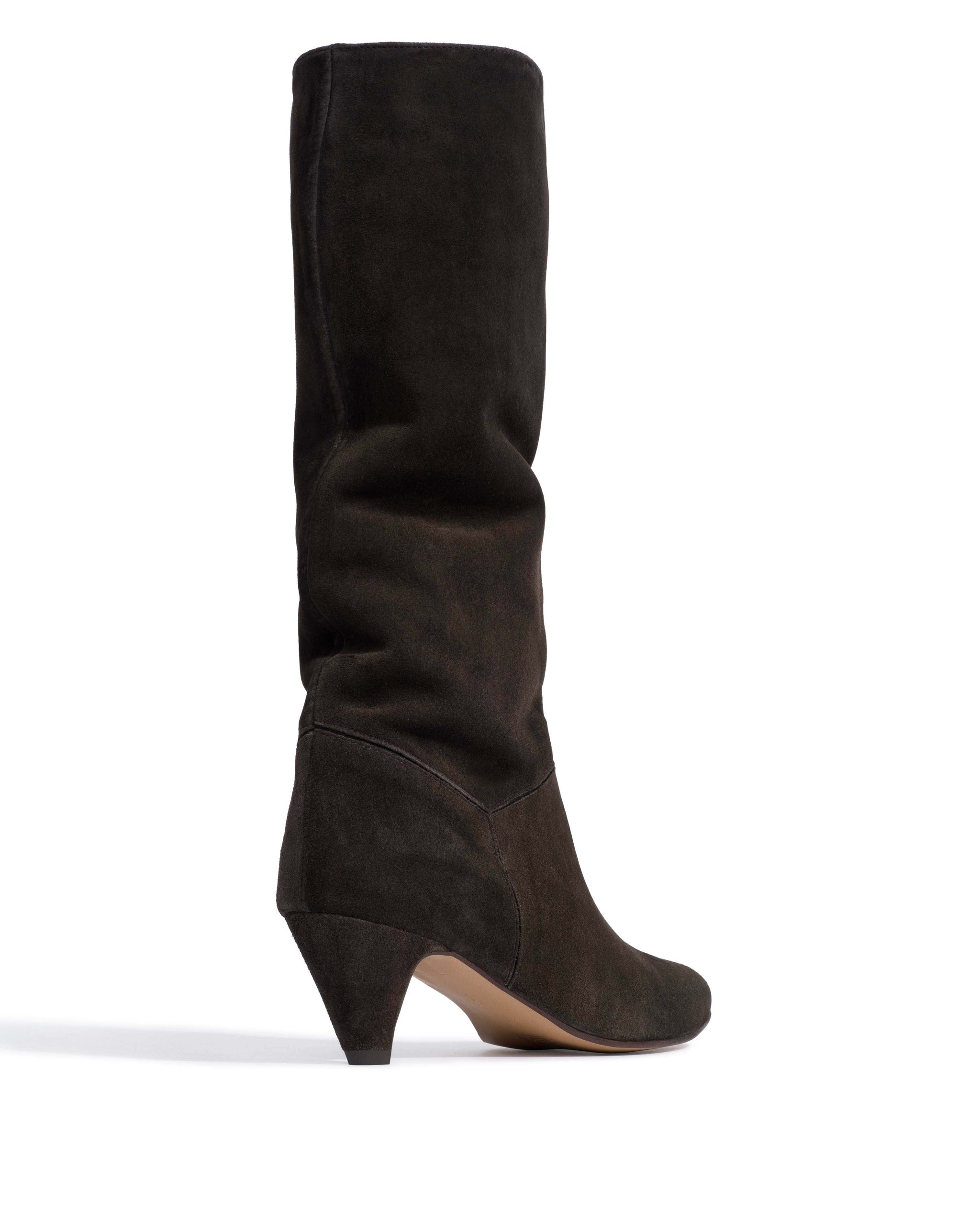 Jasmina 50 stiletto Calf suede & sleek leather Espresso brown & black