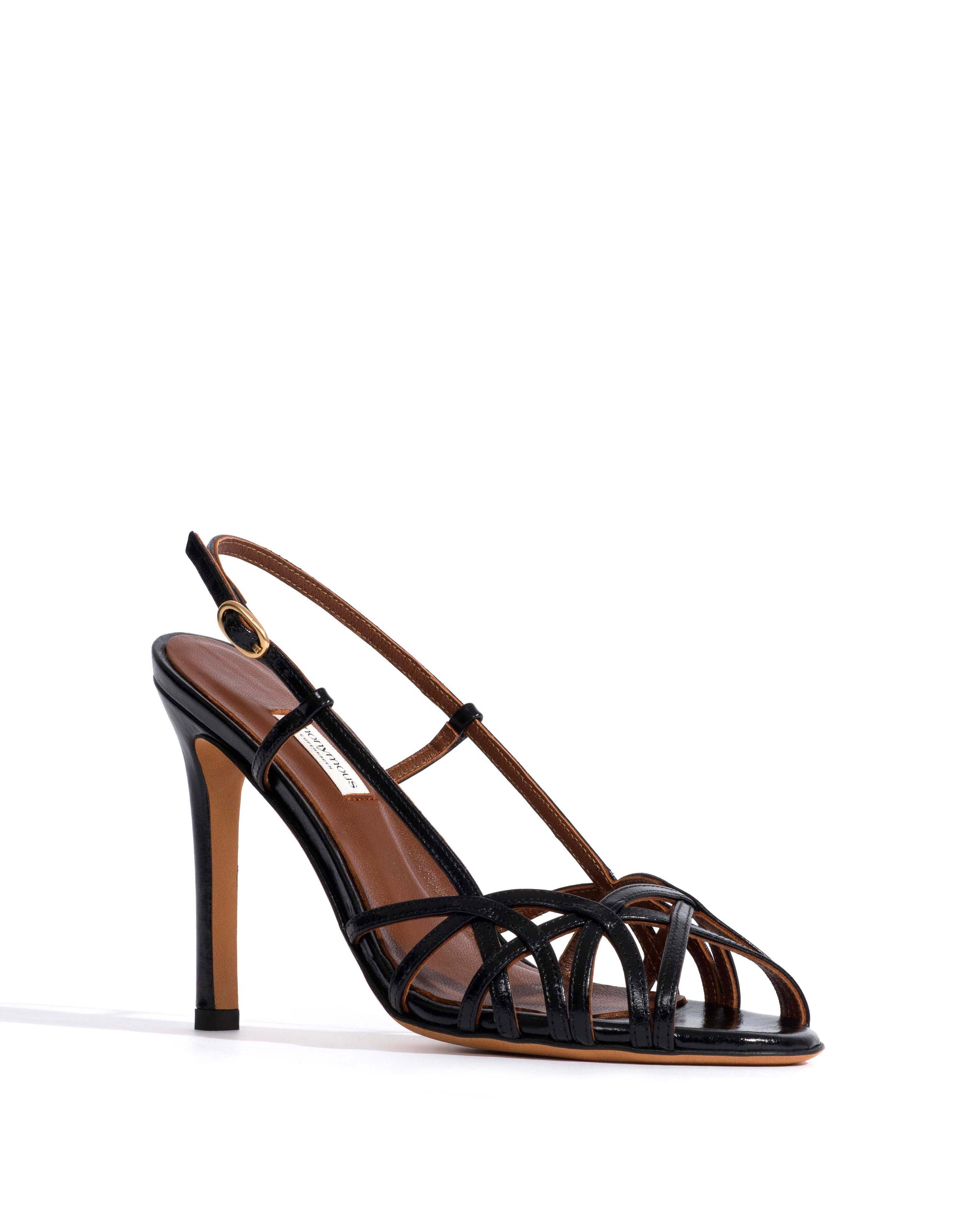 Scarlett 100 Crinkled polished goat Black - Anonymous Copenhagen Heels