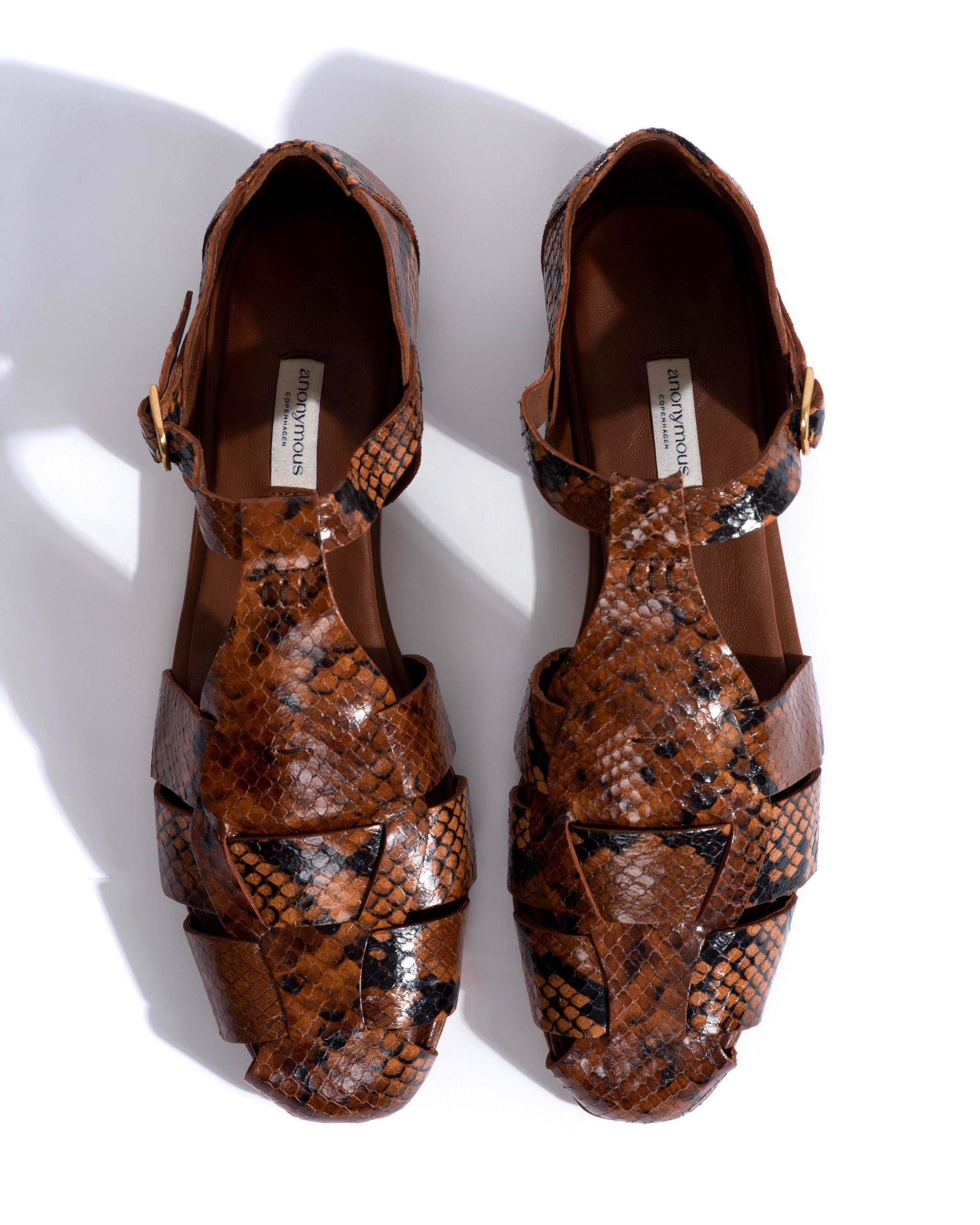 Lain flats Snake calf Hazelnut - Anonymous Copenhagen Shoes