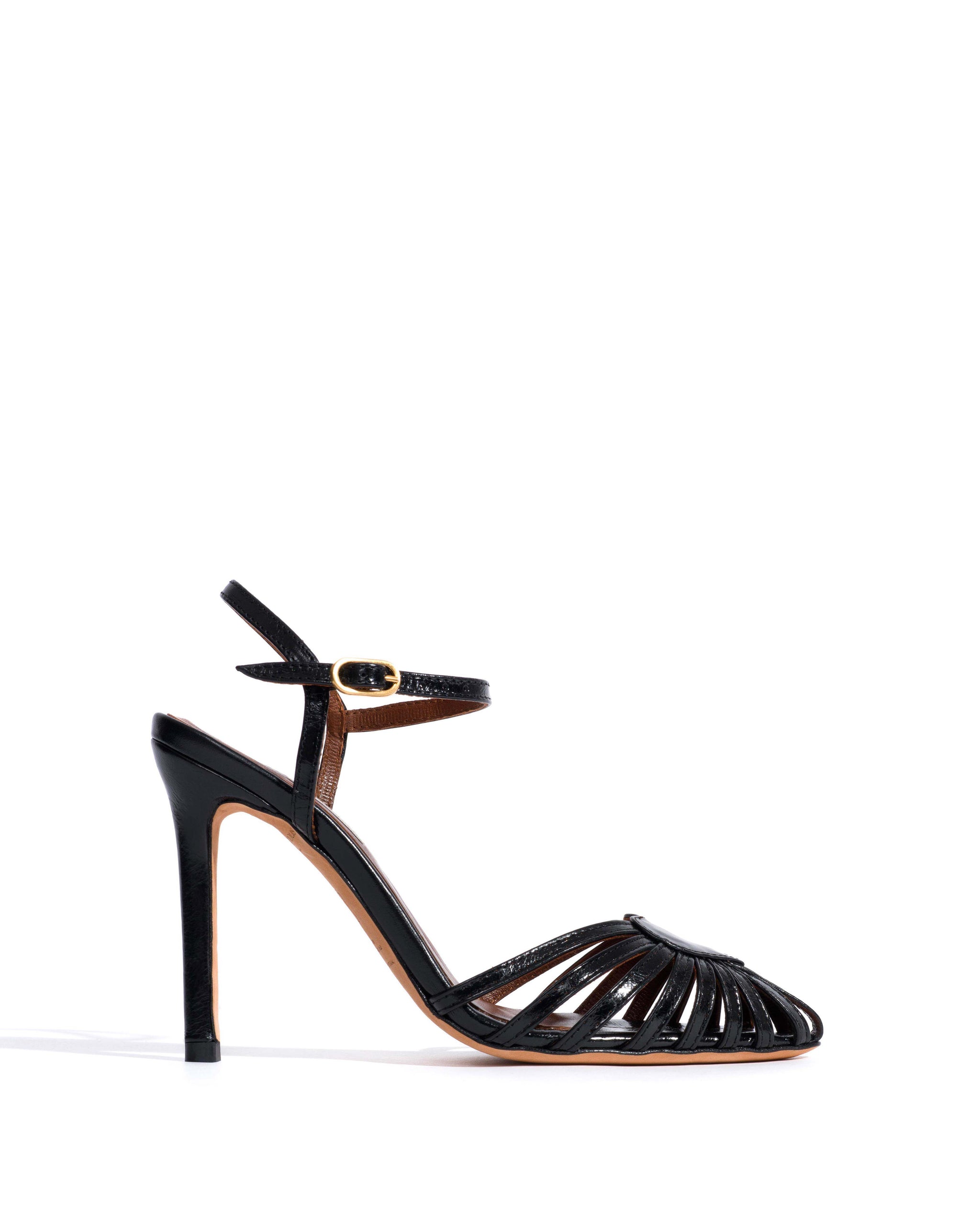 Keesha 100 Crinkled polished goat Black - Anonymous Copenhagen Heels