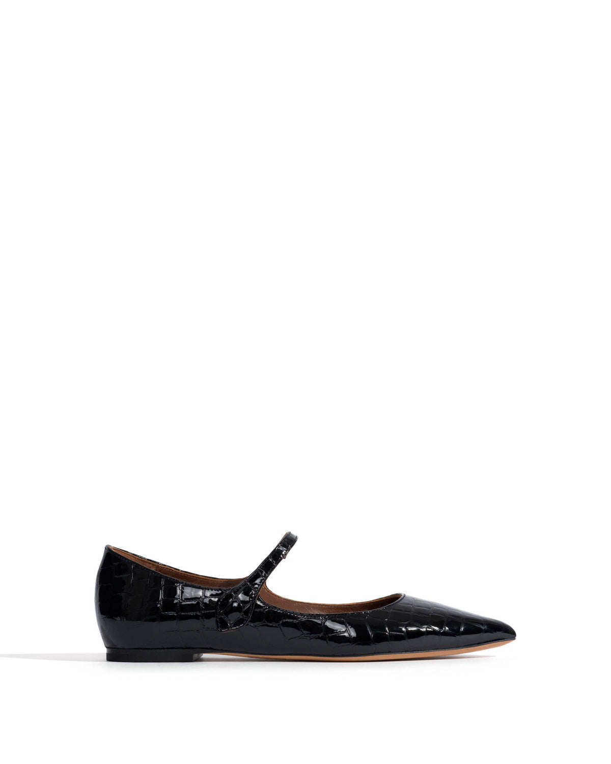 Fifi Polished croco calf Black
