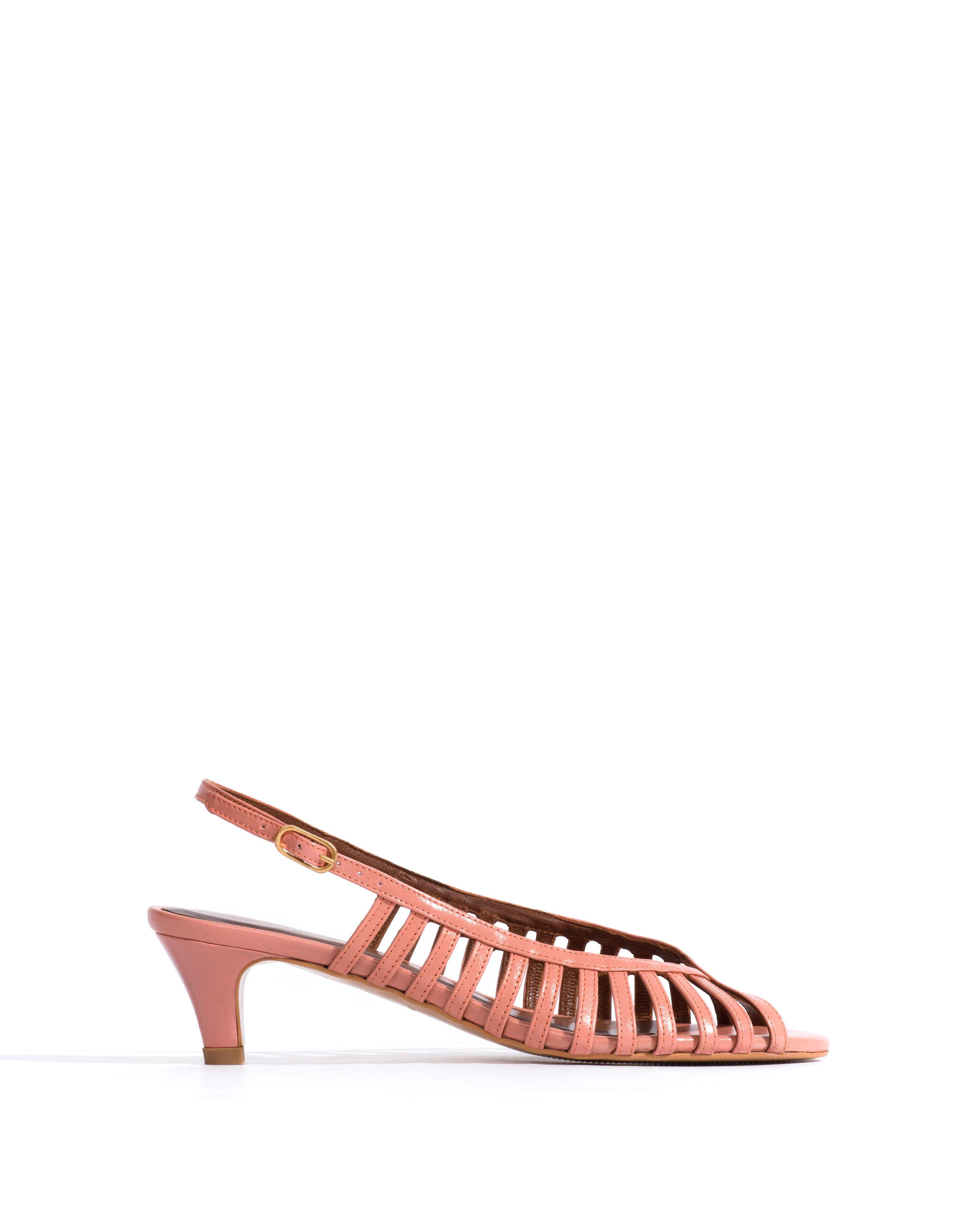 Carminho 40 stiletto Crinkled polished goat Misty coral