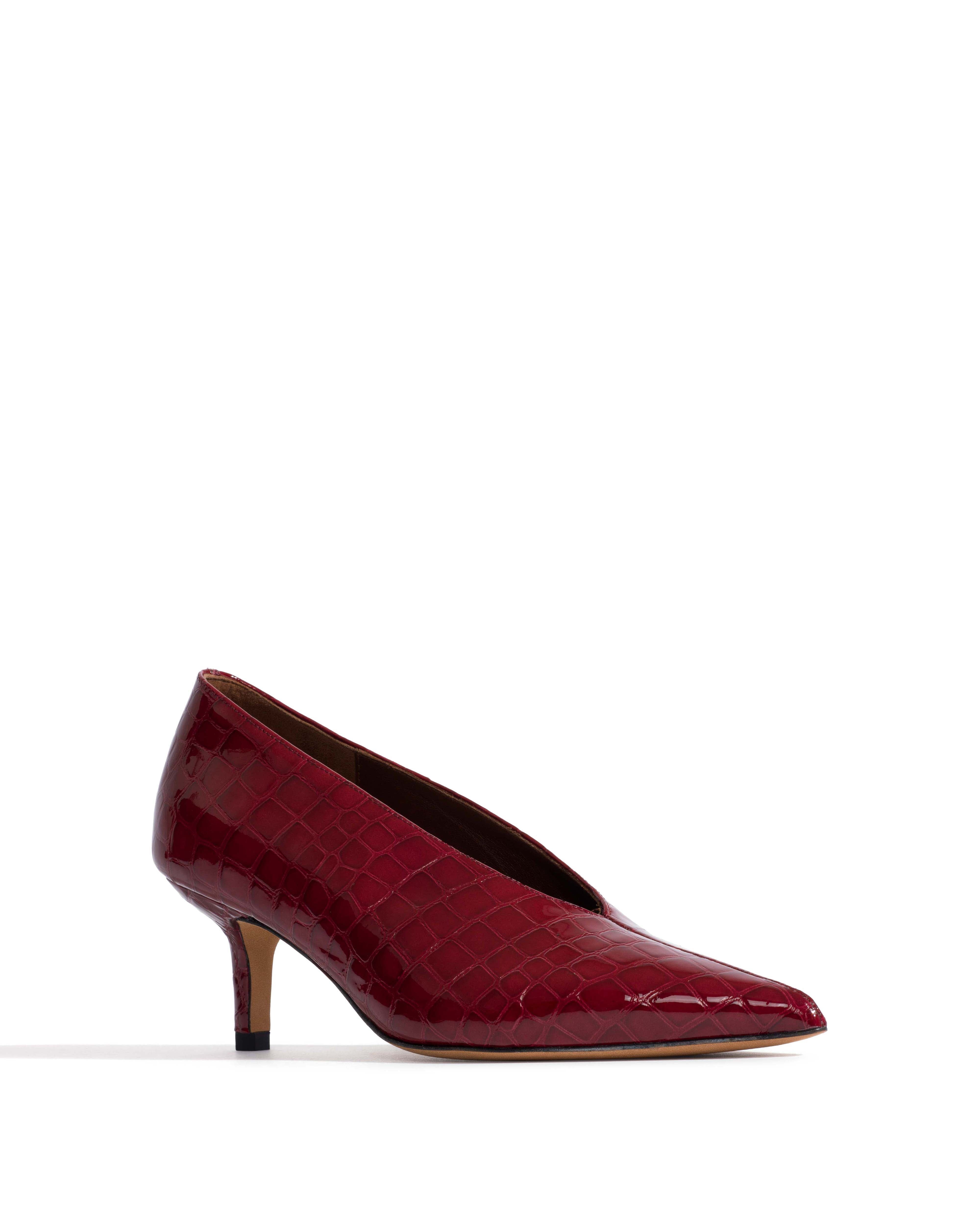 Phia 55 pin Polished croco calf Pomegranate