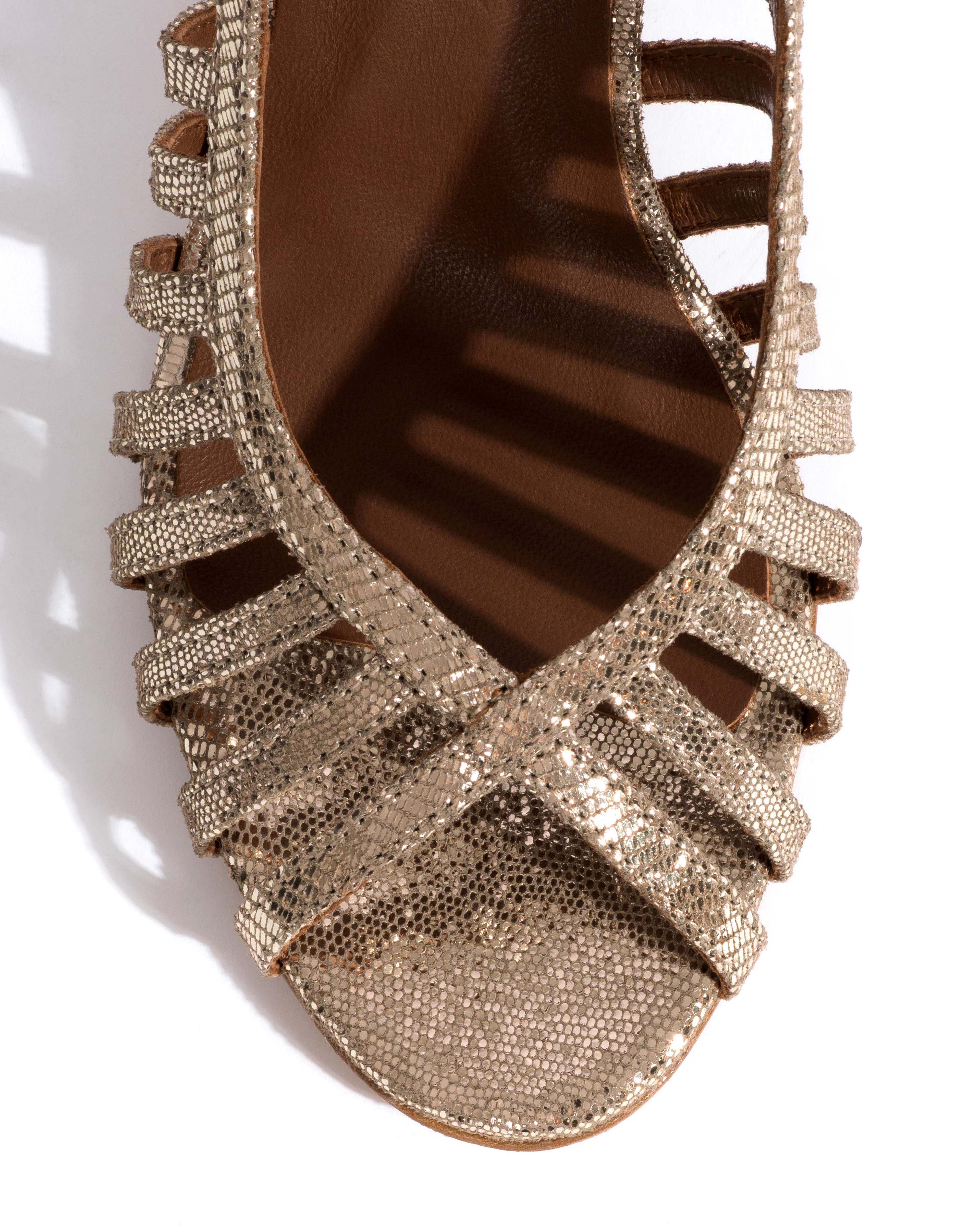 Carminho 75 Lizard metallic goat Vintage champagne