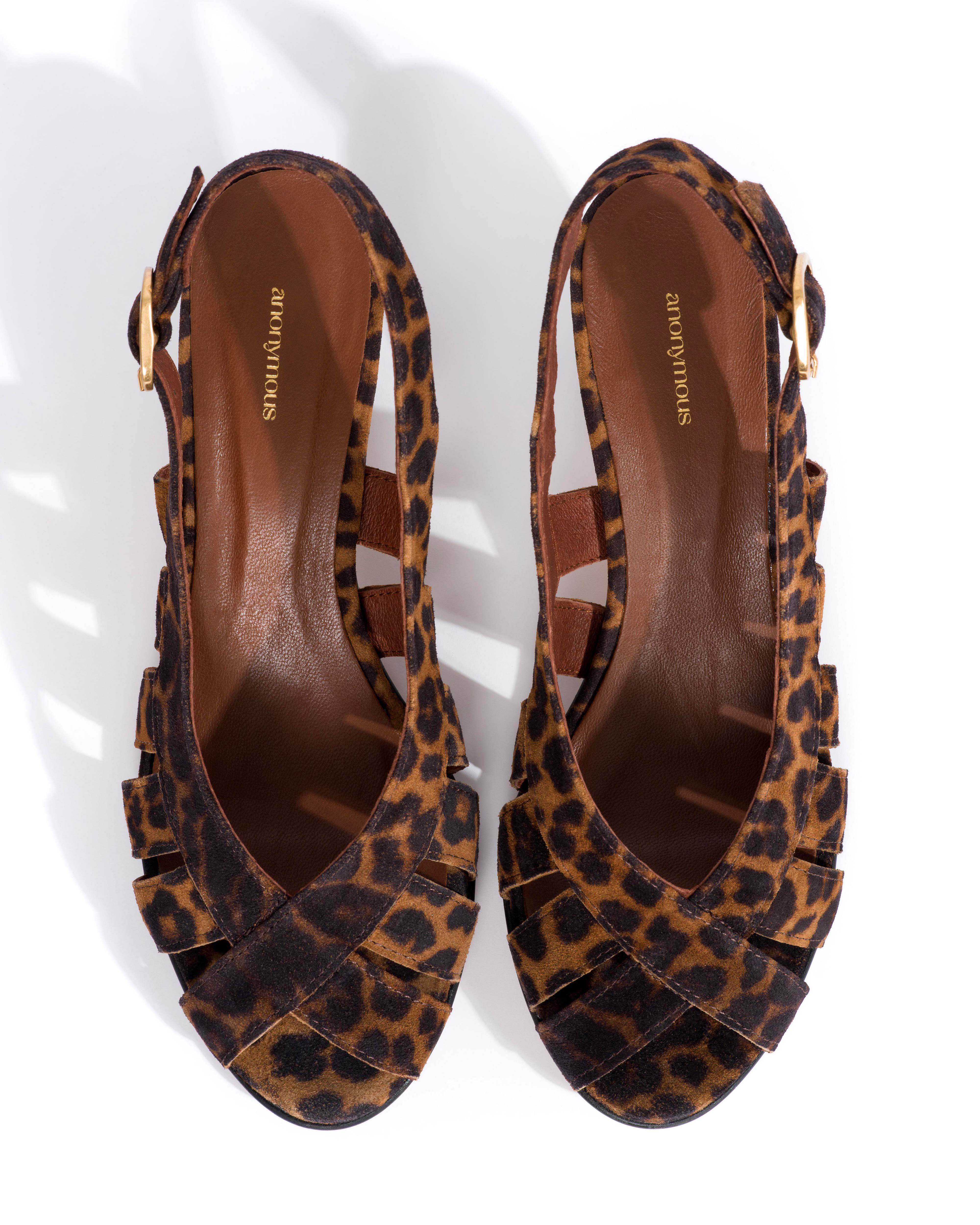Sophie 50 stiletto Calf suede print Leopard