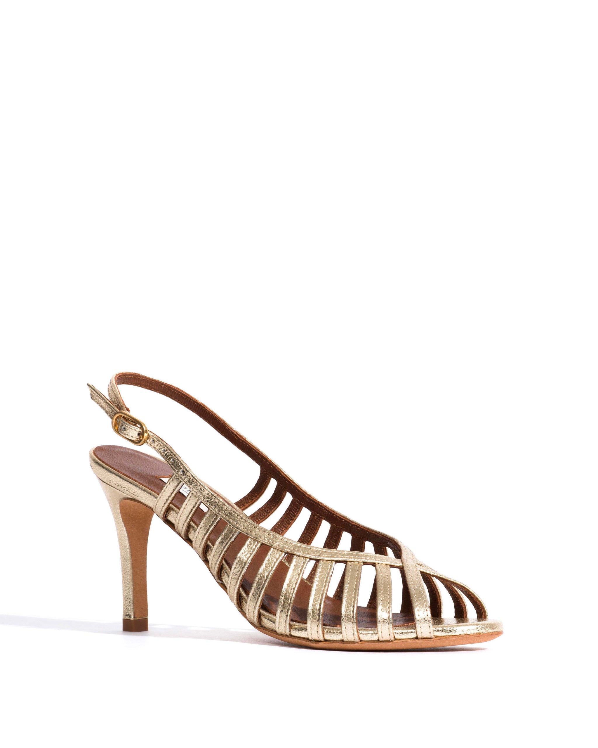 Carminho 75 Grained metallic goat Champagne - Anonymous Copenhagen Heels