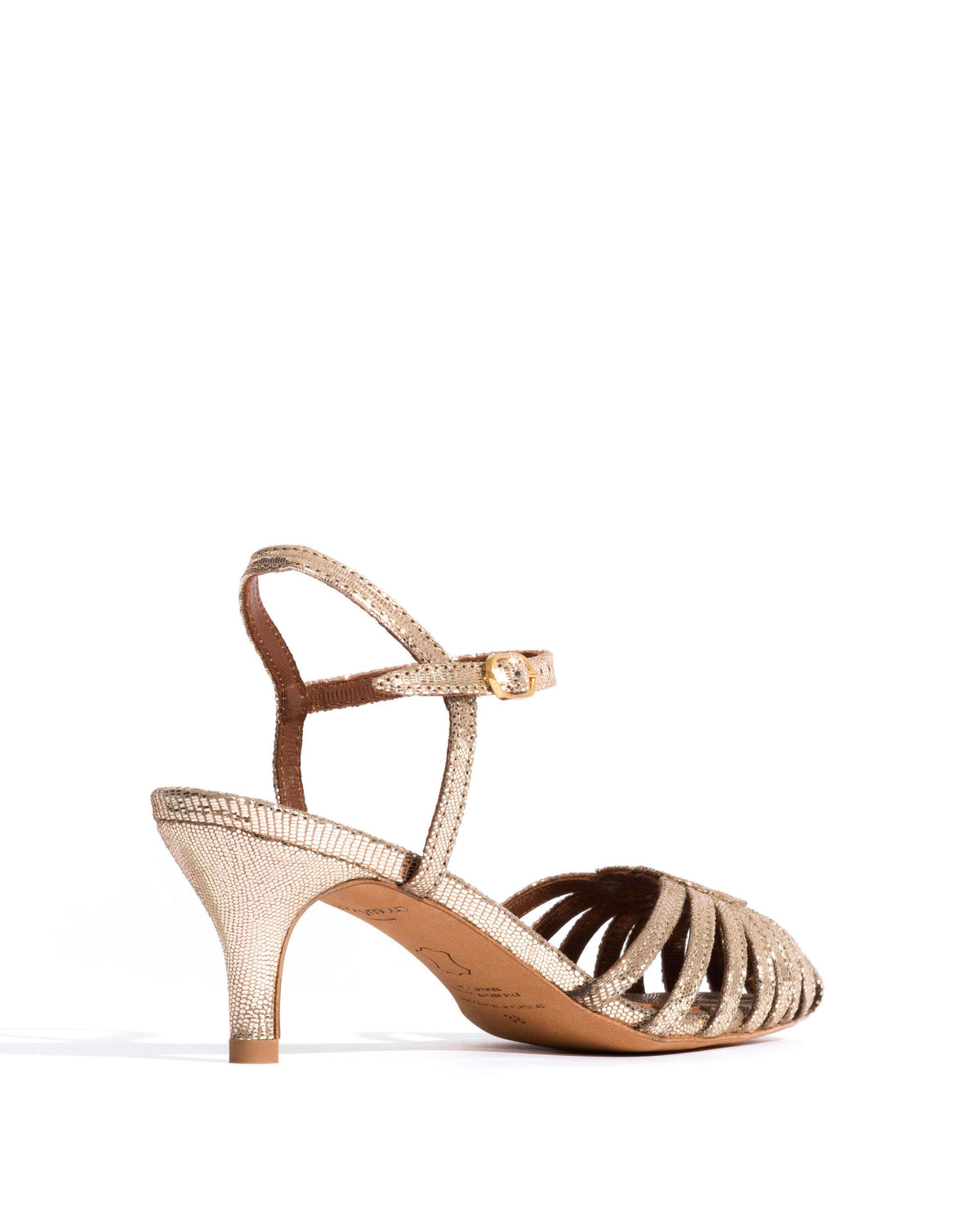 Keesha 55 Lizard metallic goat Vintage champagne