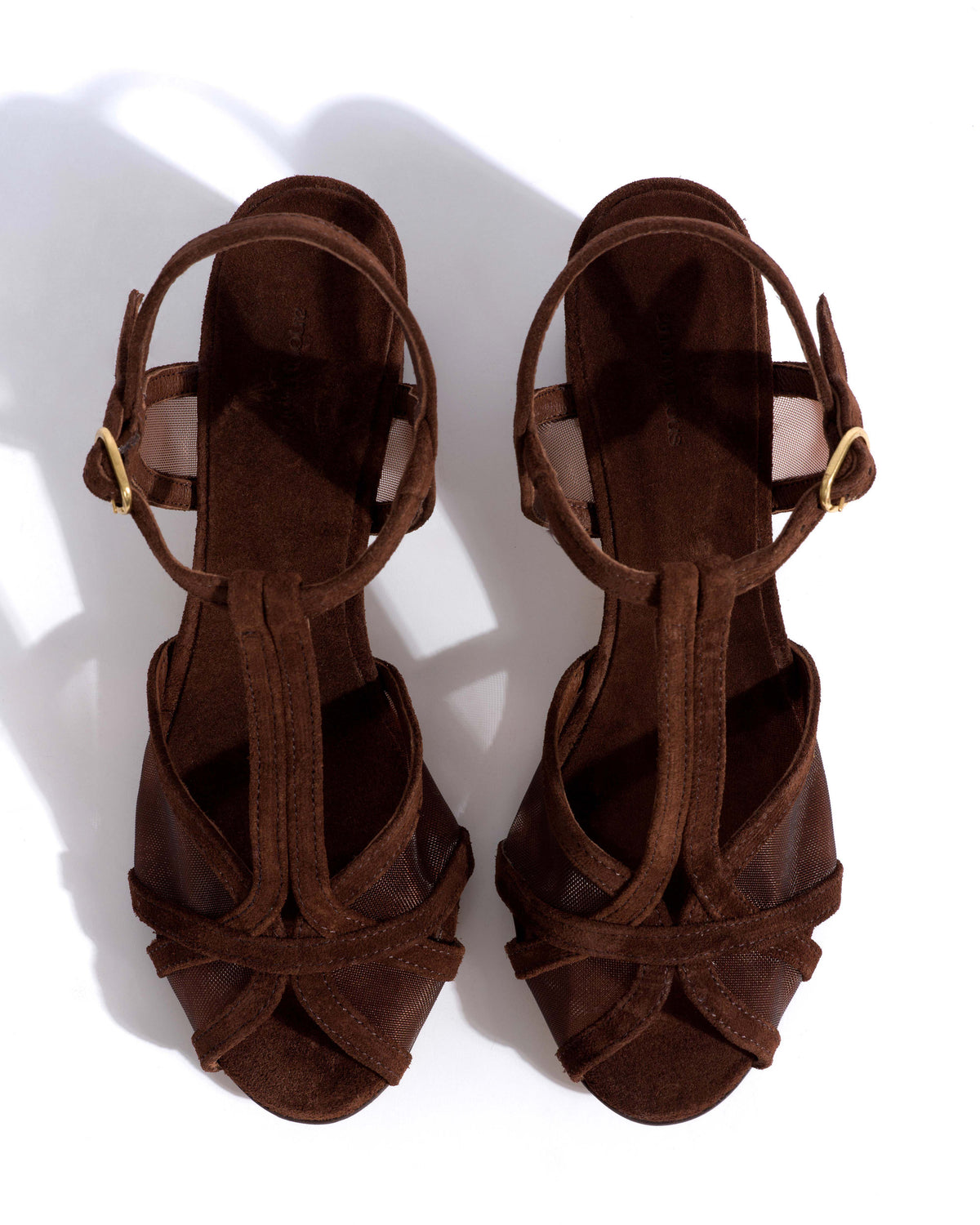 Therese 55 mesh Calf suede & mesh Chocolate