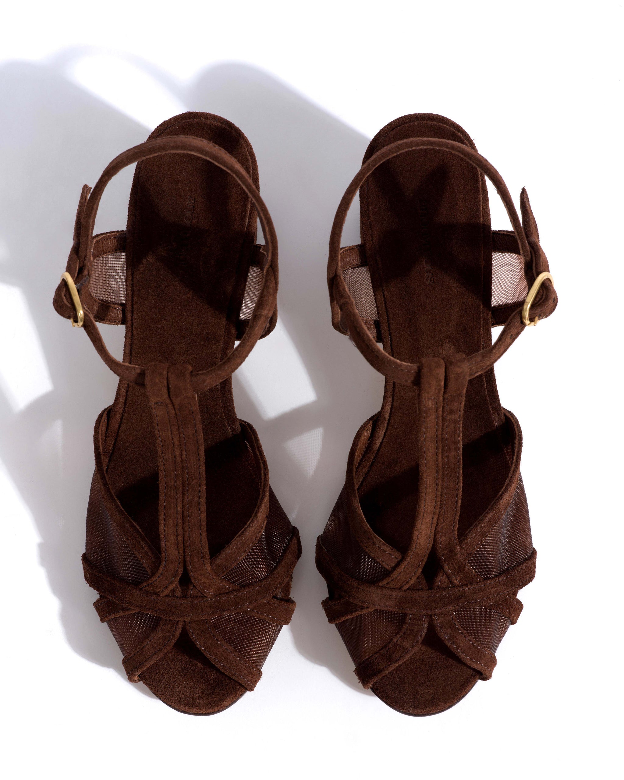 Therese 55 block mesh Calf suede & mesh Chocolate