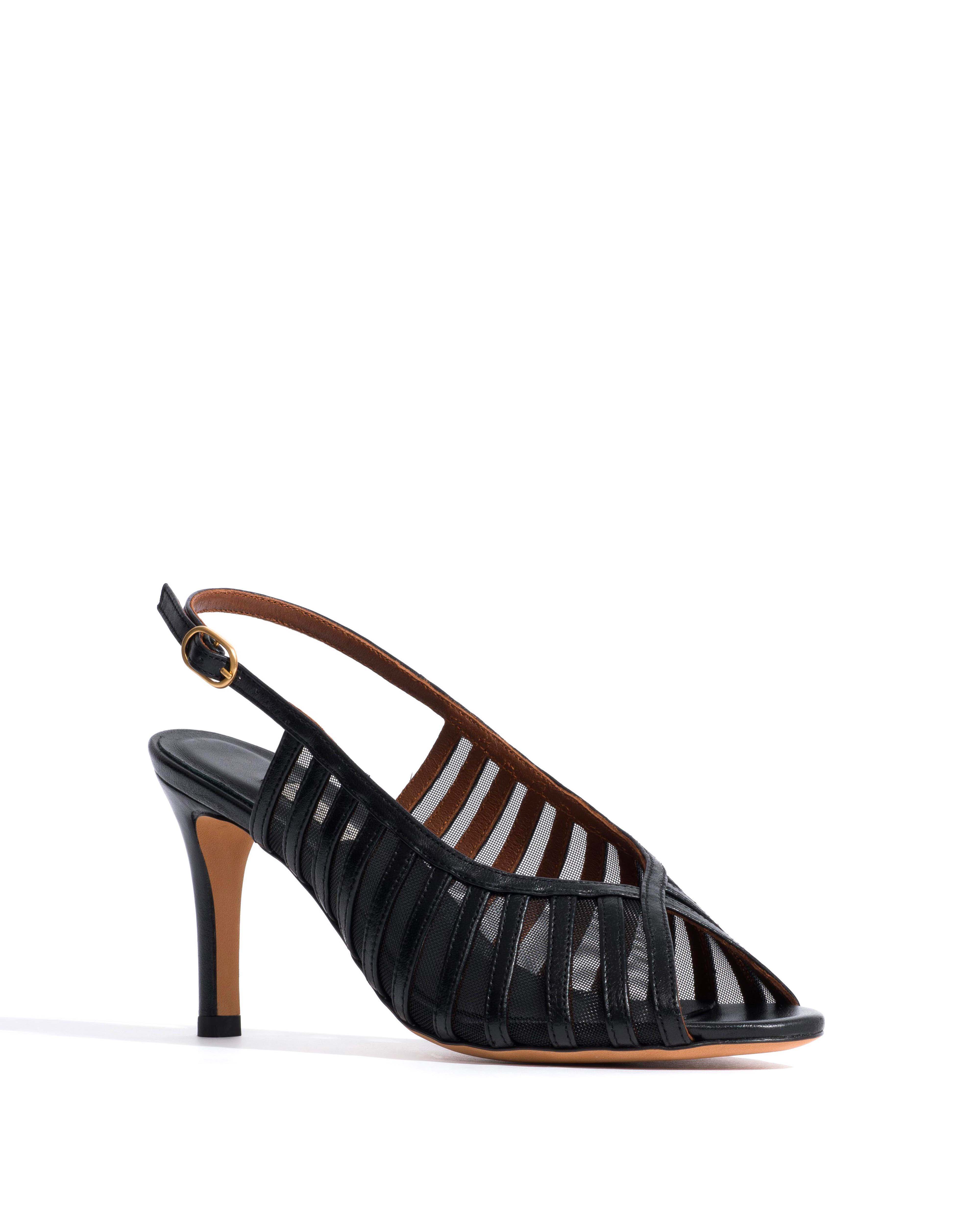 Carminho 75 mesh Shiny lamb & mesh Black