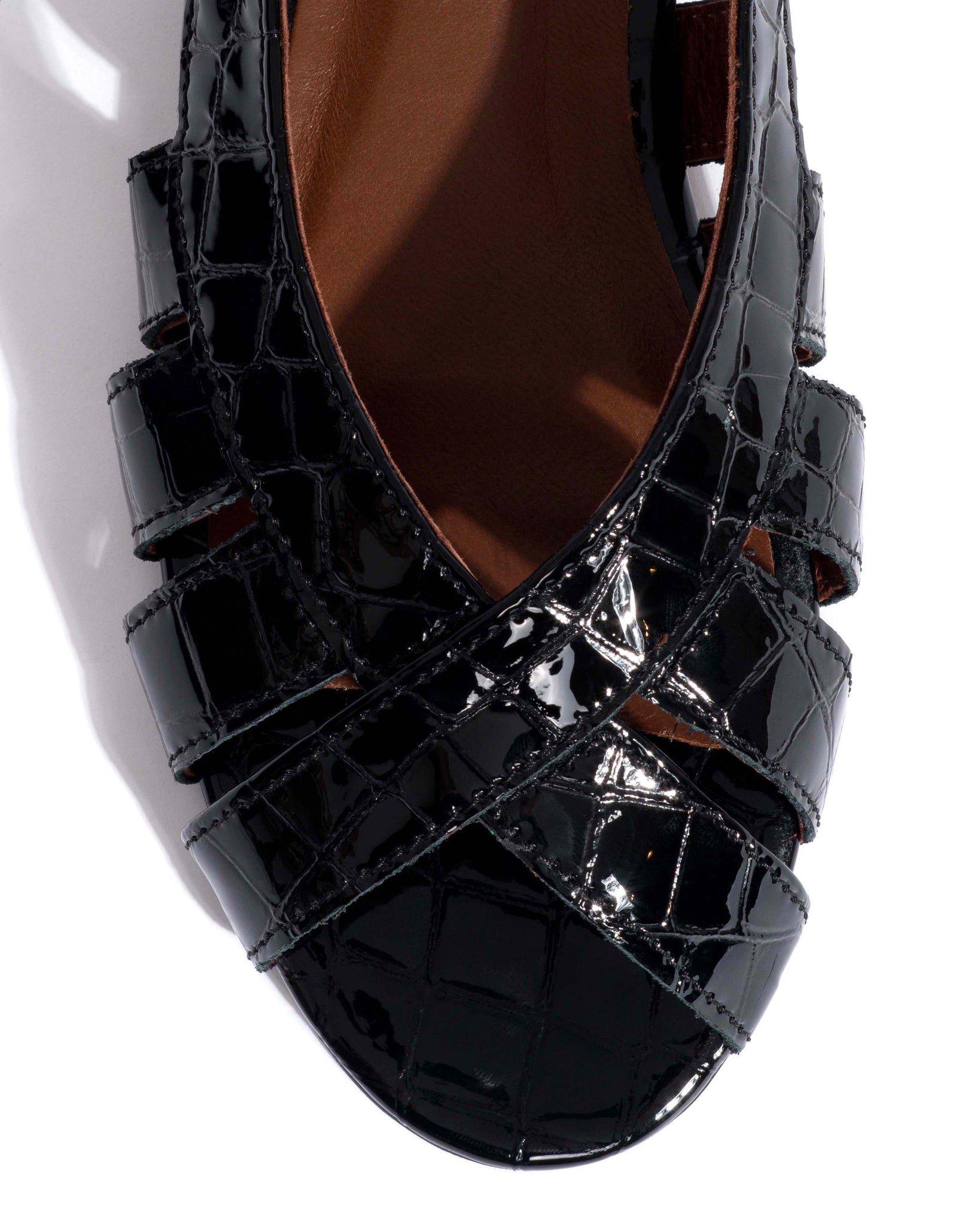 Sophie 20 Polished croco calf Black– Anonymous Copenhagen DK