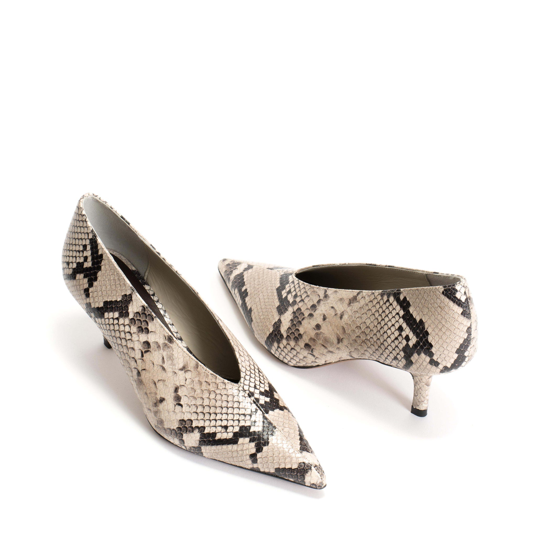 Phia 55 pin Snake calf Ash grey - Anonymous Copenhagen