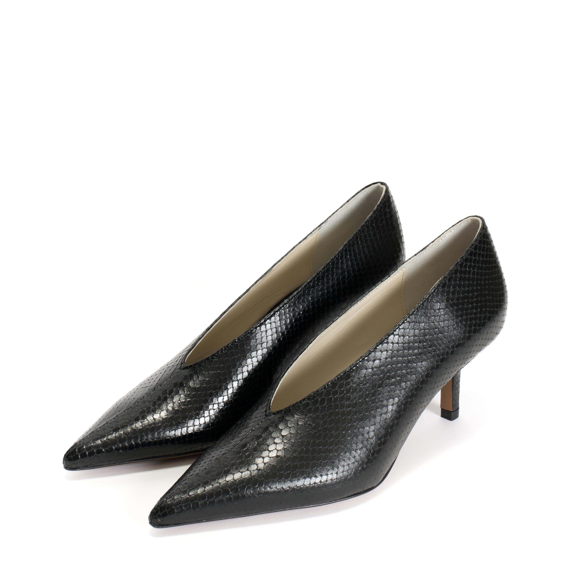 Phia 55 pin Snake metallic calf Black - Anonymous Copenhagen