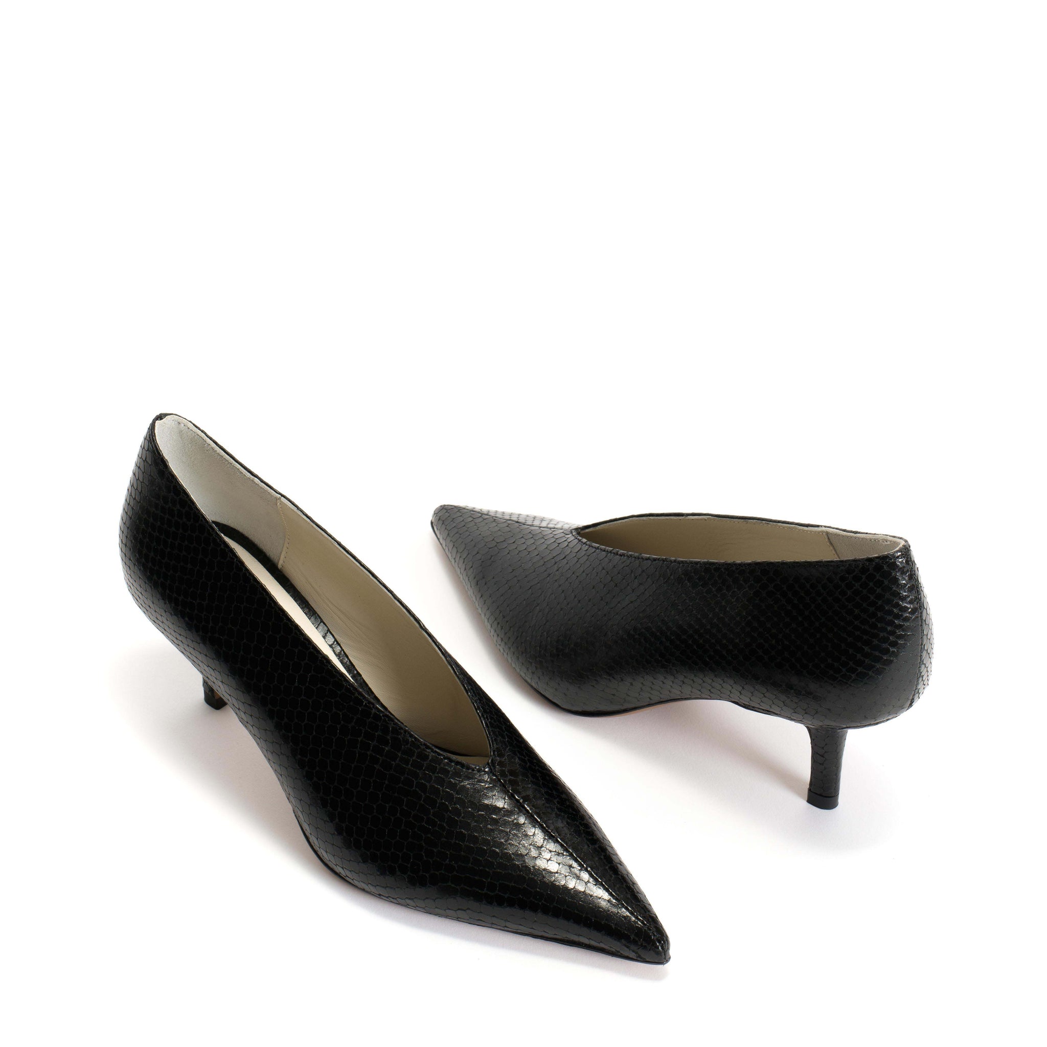 Phia 55 pin Snake metallic calf Black - Anonymous Copenhagen