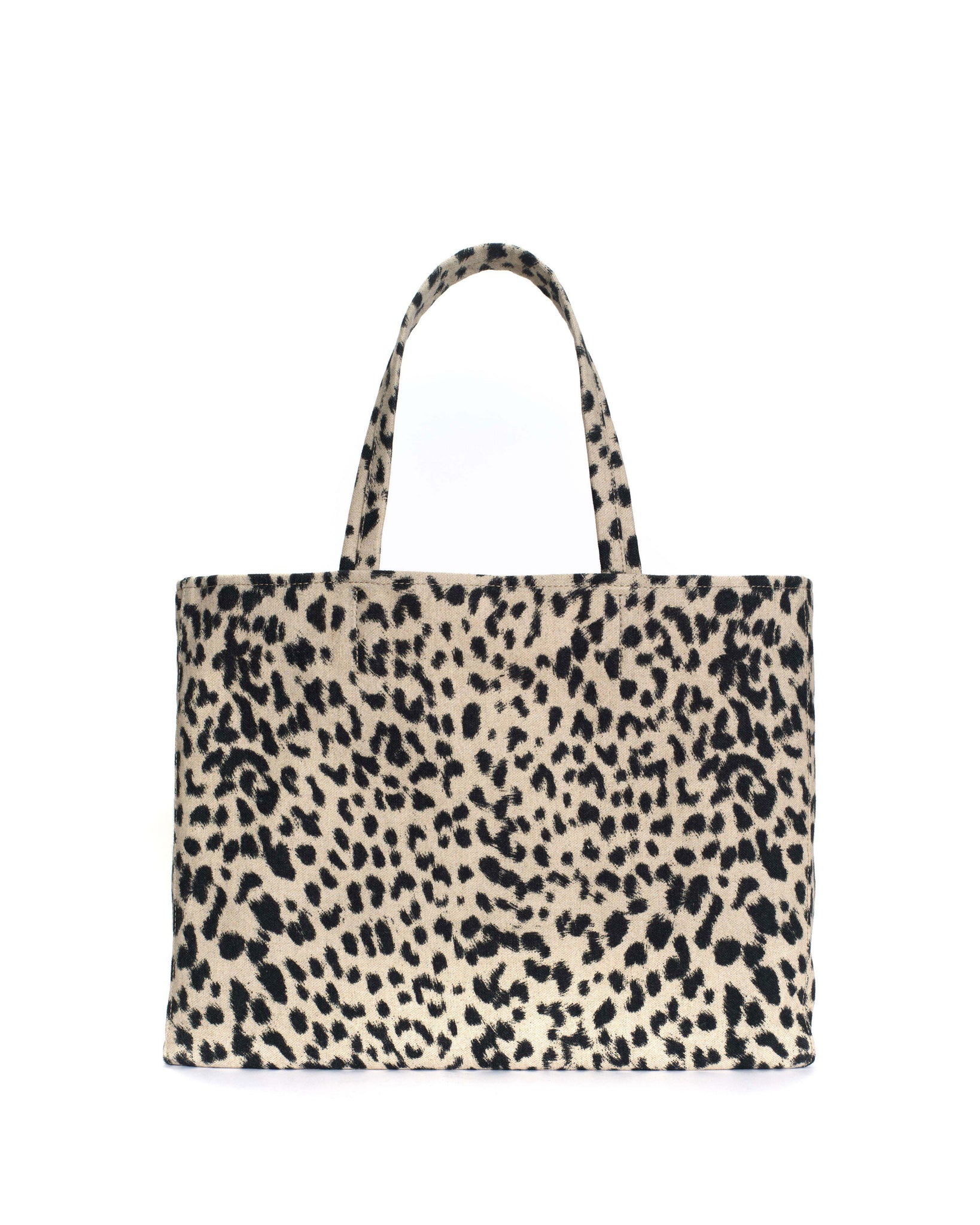 Ruba shopper Natural cotton-linen Leopard - Anonymous Copenhagen