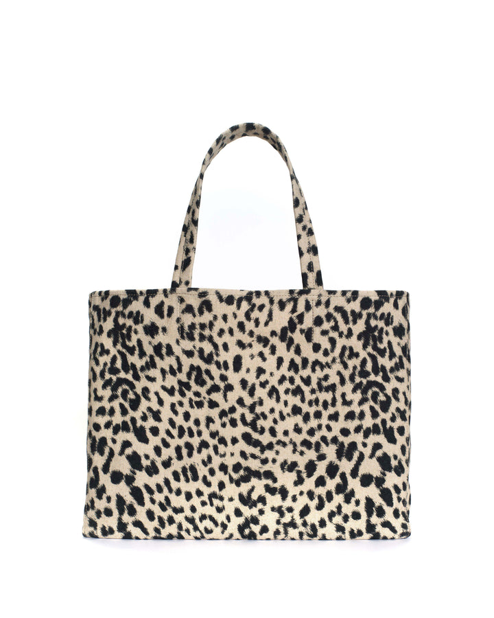 anonymous copenhagen Ruba shopper Natural cotton-linen Leopard