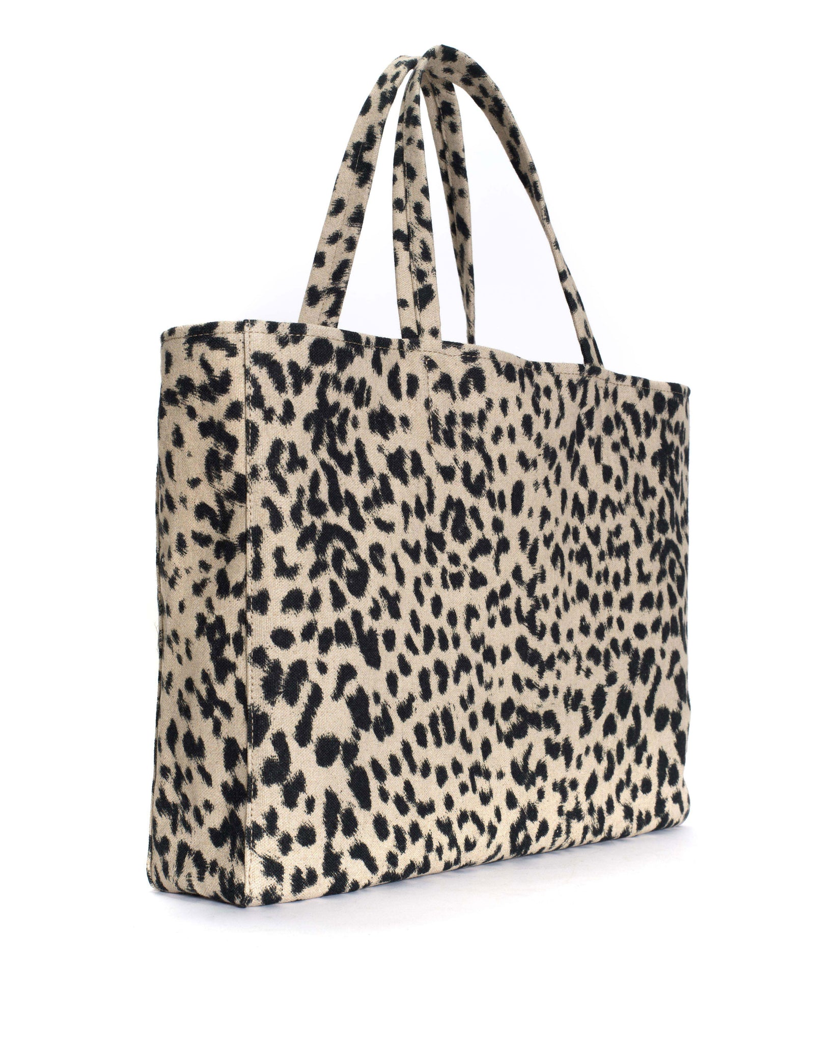 Ruba shopper Natural cotton-linen Leopard - Anonymous Copenhagen