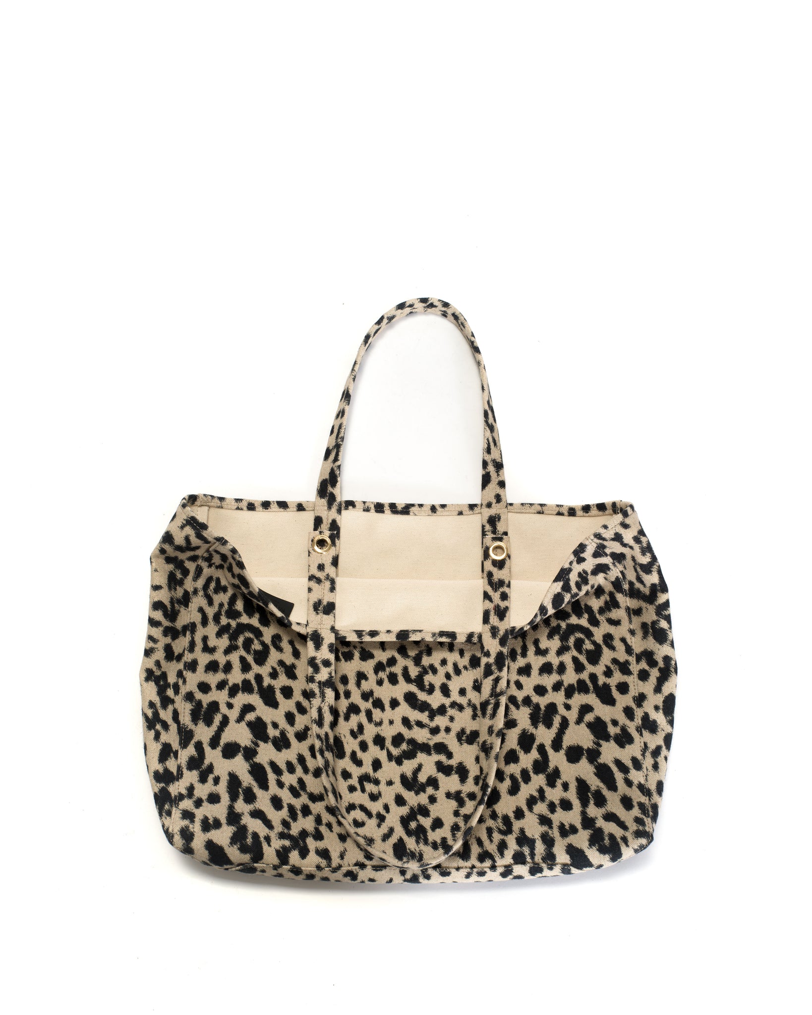 Ruba shopper Natural cotton-linen Leopard - Anonymous Copenhagen