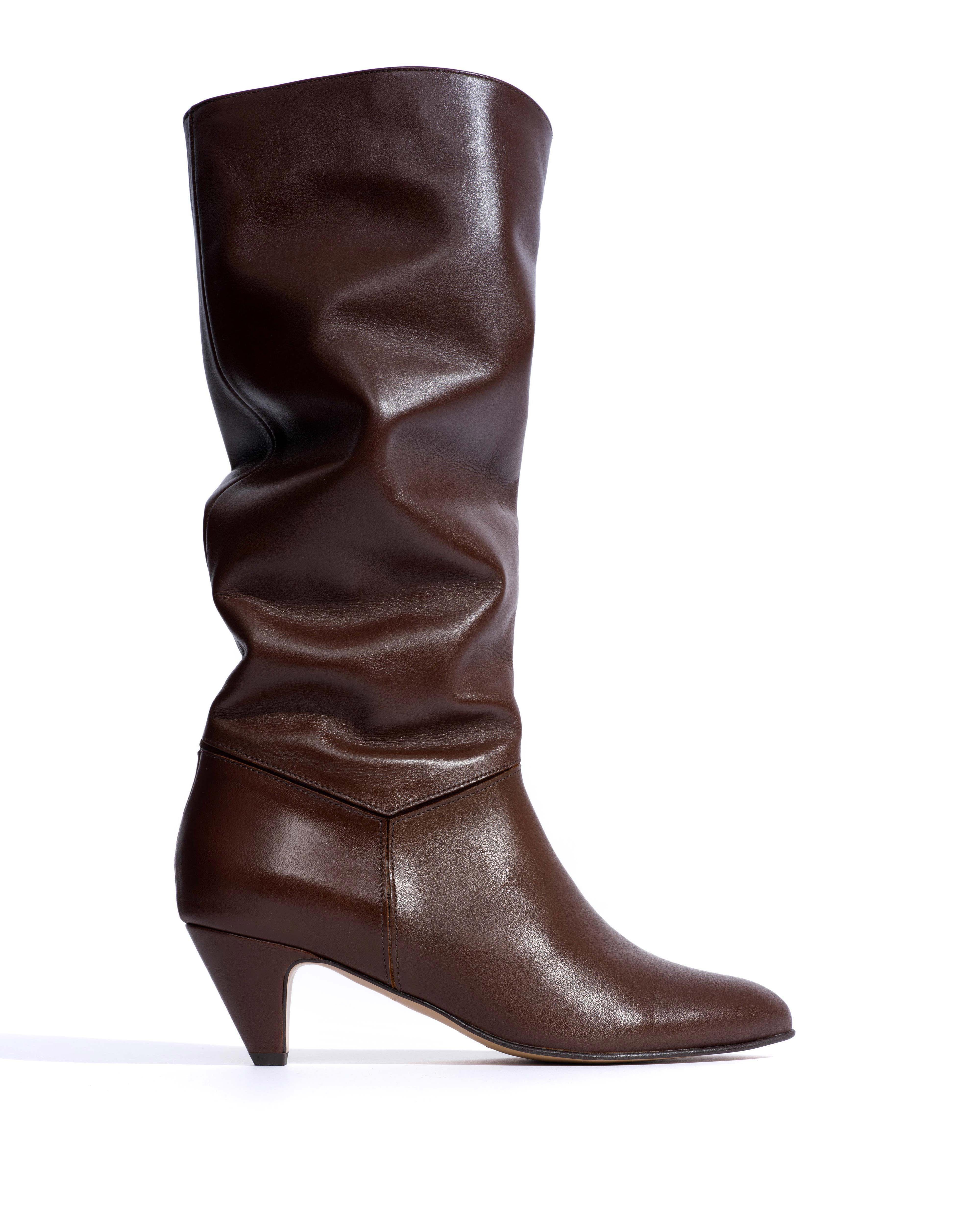 Jasmina 50 stiletto Soft calf & suede leather Chocolate