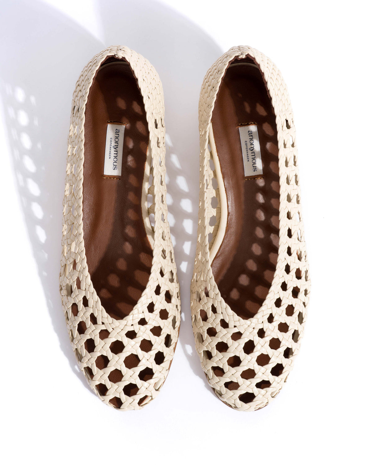 Sessi 40 hand-braided Hand-braided leather White sand