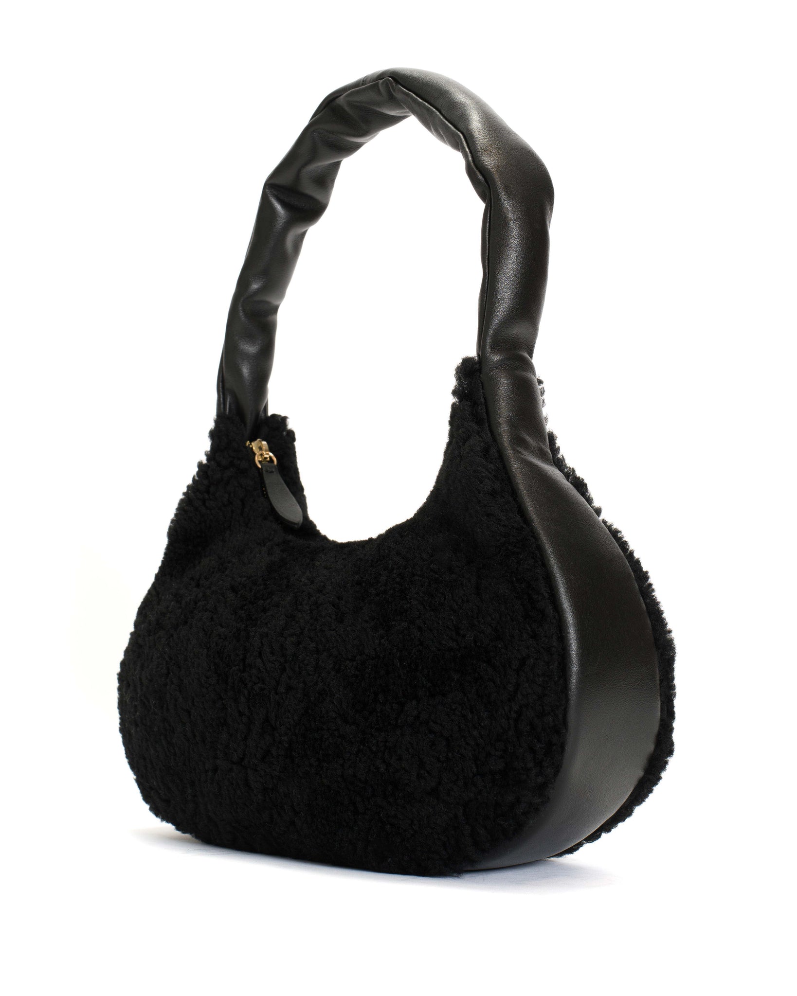 Shane Grand pillow bag Shearling & Shiny lamb Black - Anonymous Copenhagen