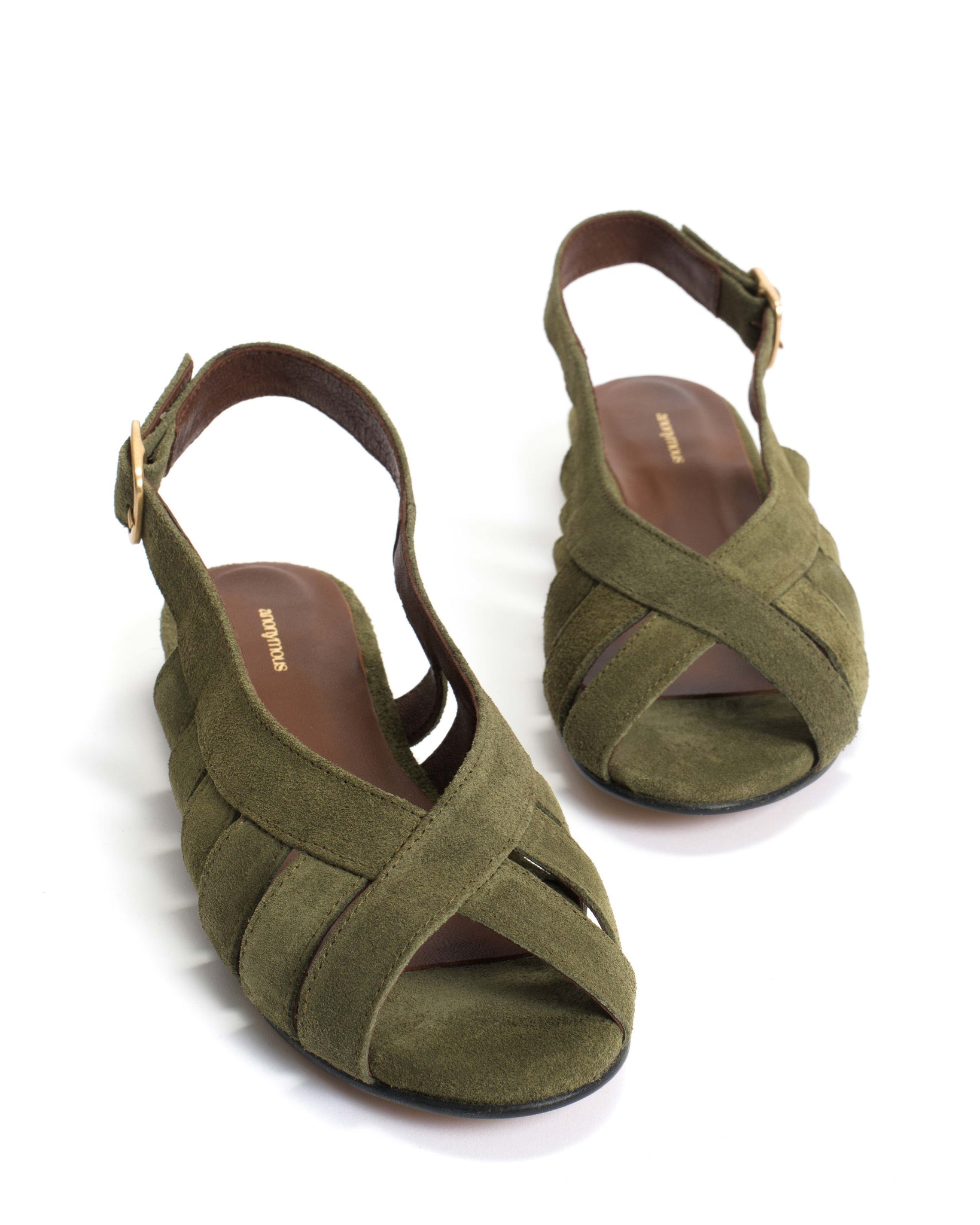 Sophie 20 Calf suede Olive green - Anonymous Copenhagen