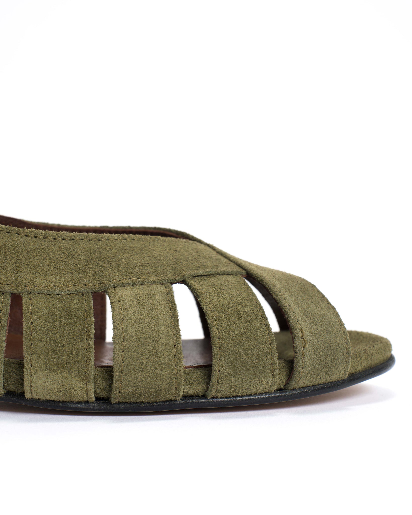 Sophie 20 Calf suede Olive green - Anonymous Copenhagen
