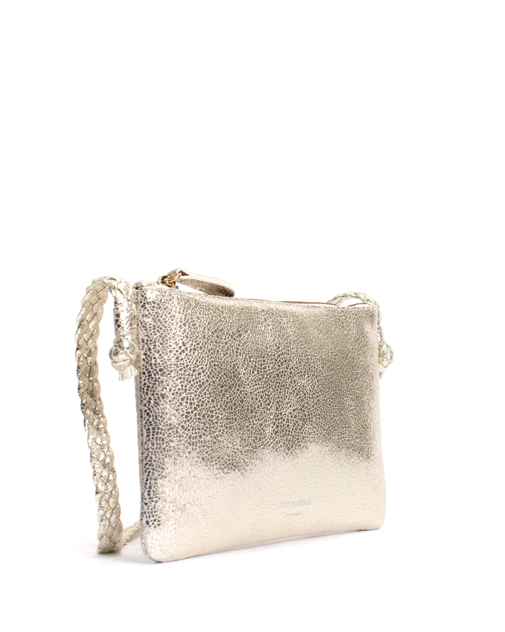 Thinna clutch Crackled metallic goat Champagne - Anonymous Copenhagen