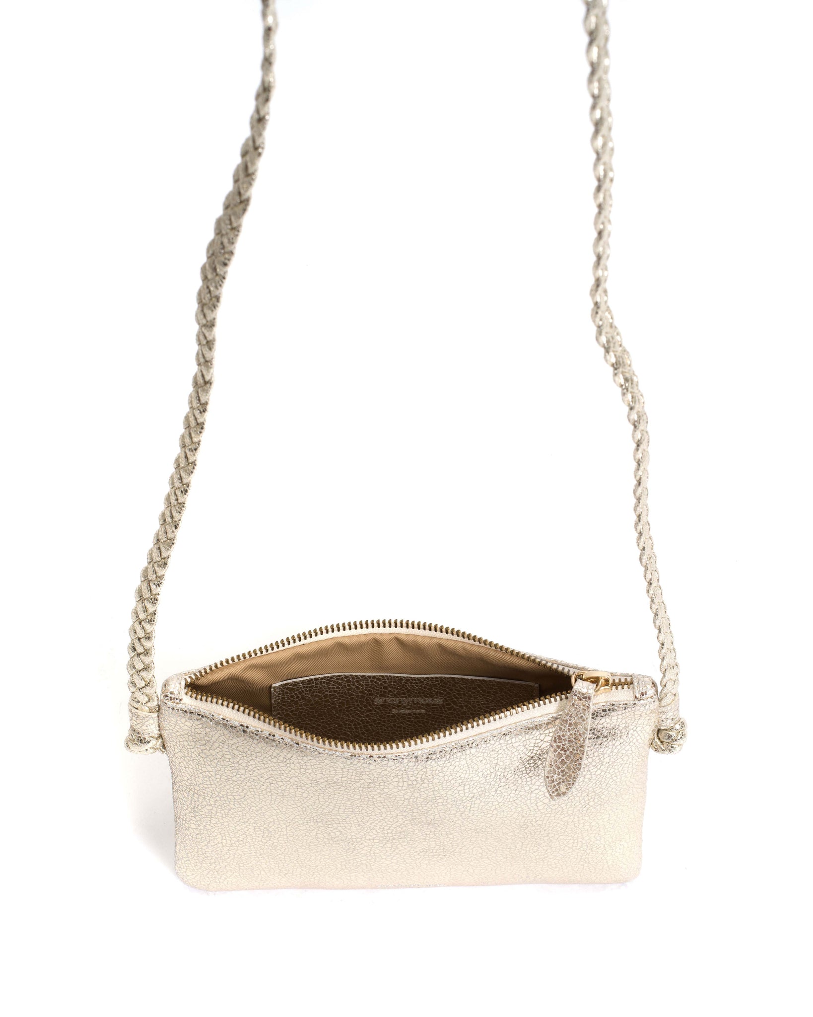 Thinna clutch Crackled metallic goat Champagne - Anonymous Copenhagen