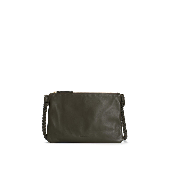 anonymous copenhagen Thinna clutch Shiny lamb Olive green
