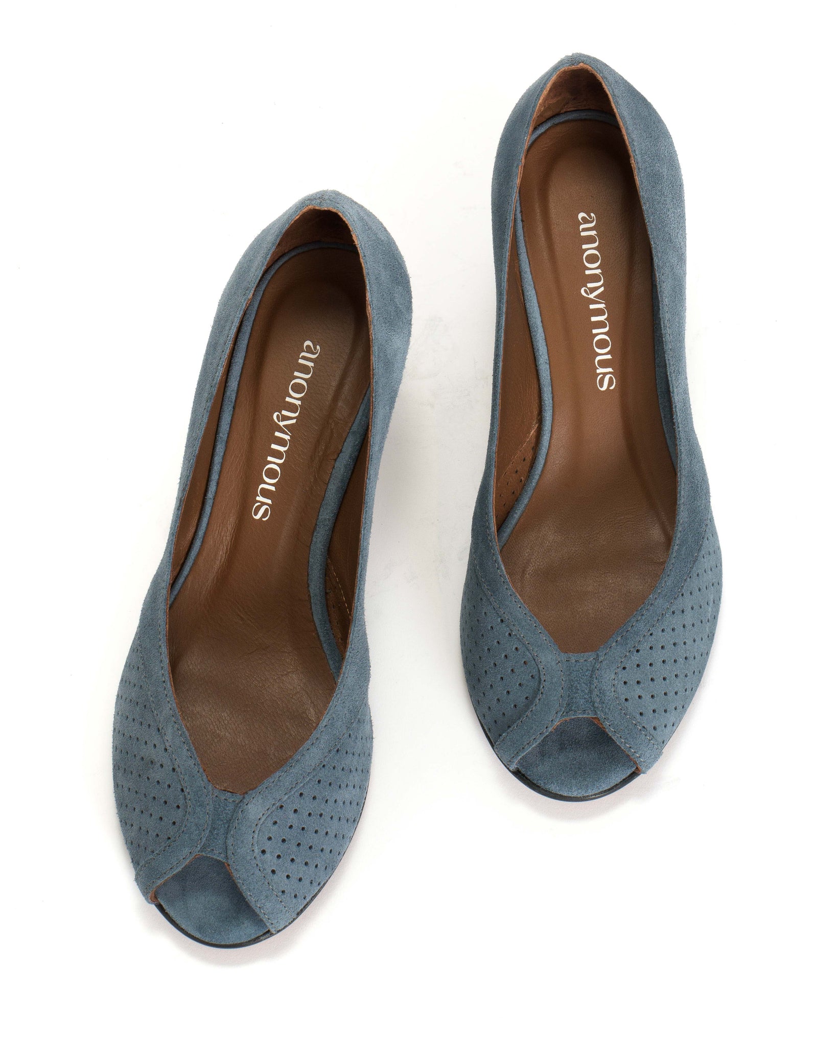 Tiffany Stiletto Calf suede Denim blue - Anonymous Copenhagen