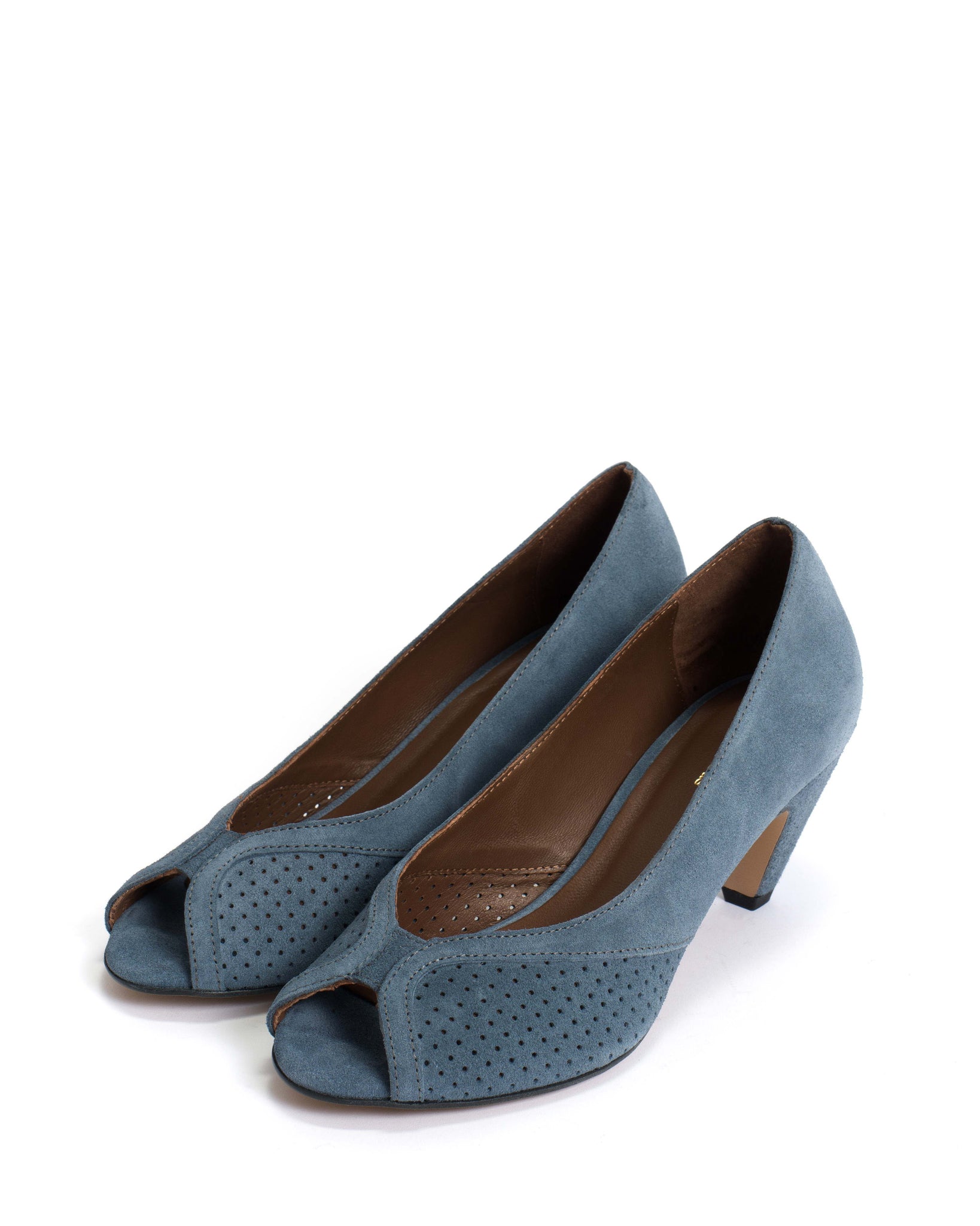 Tiffany stiletto Calf suede Denim blue - Anonymous Copenhagen