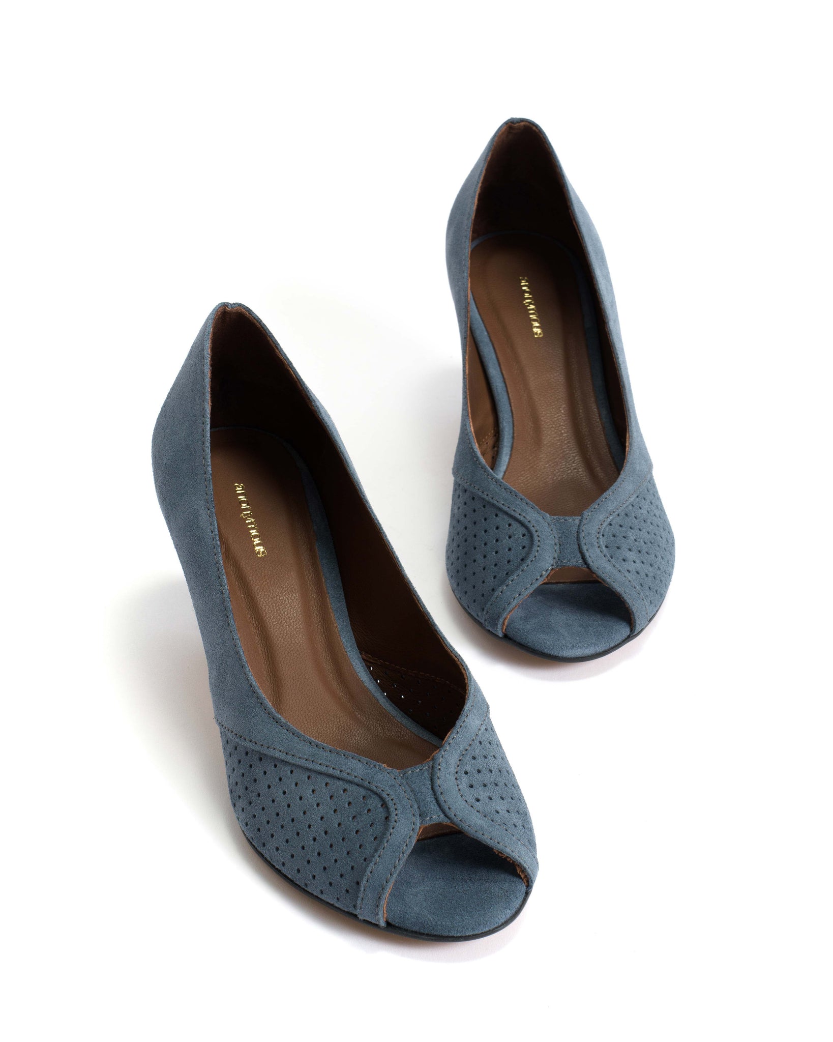 Tiffany stiletto Calf suede Denim blue - Anonymous Copenhagen