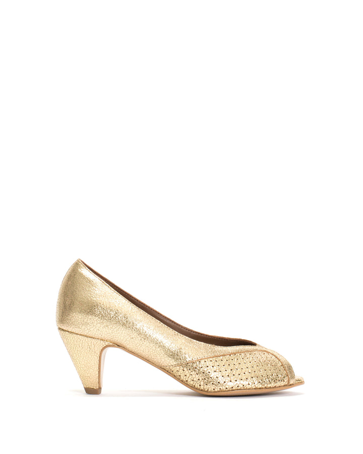 Copenhagen Shoes Gold Sparkly Stilettos Tiffany Stiletto Crackled
