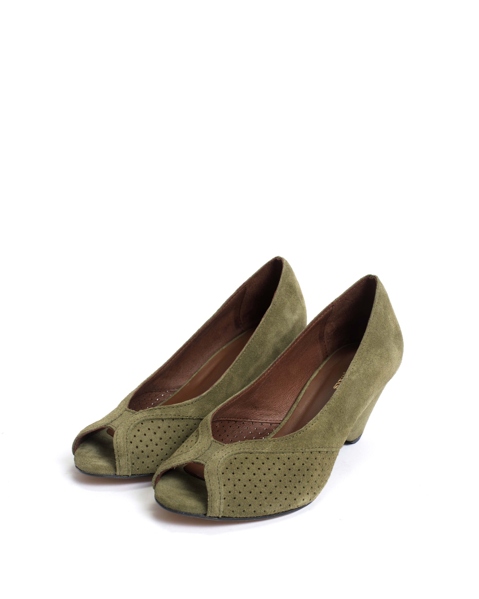 Tiffany triangle Calf suede Olive green - Anonymous Copenhagen