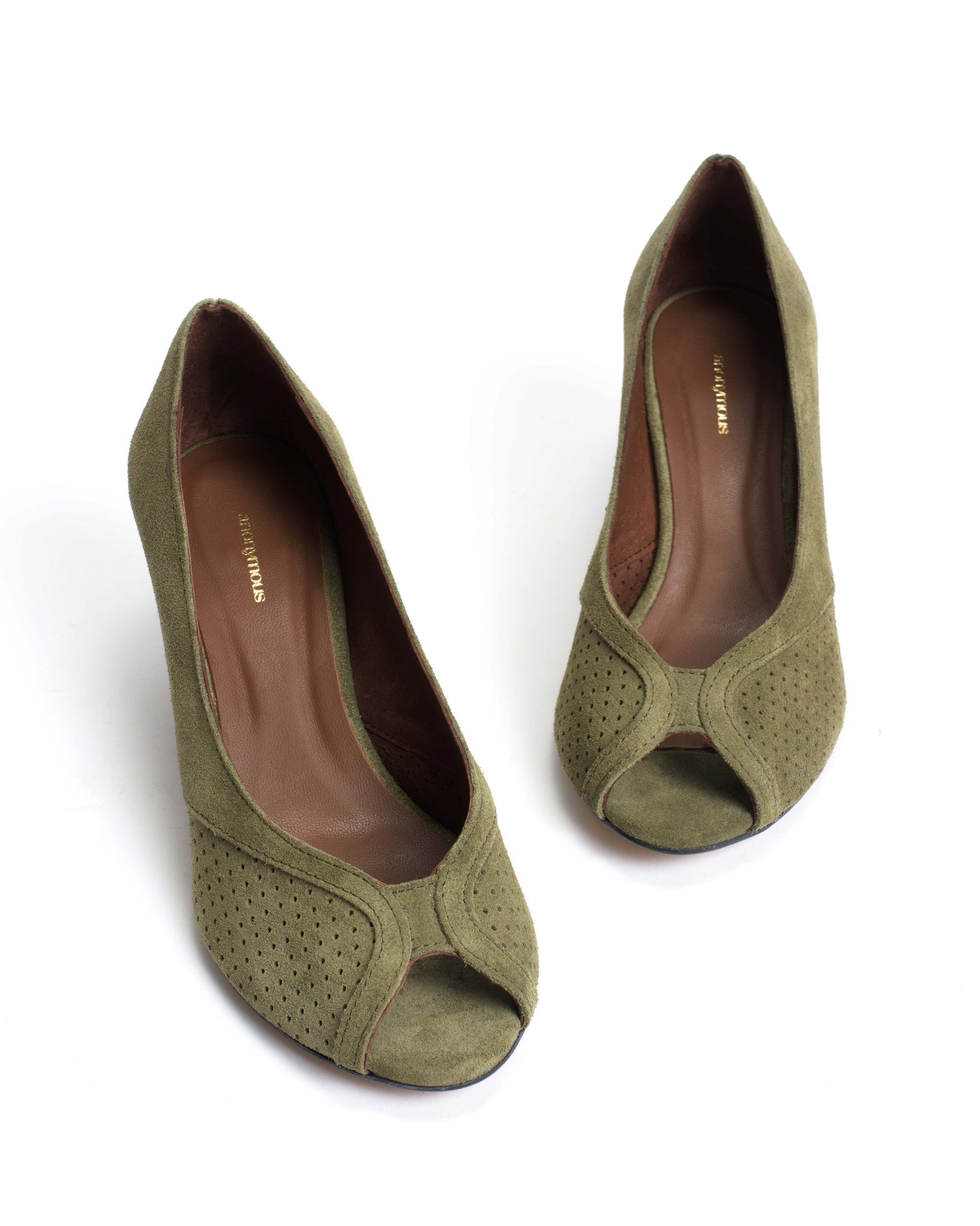 Tiffany triangle Calf suede Olive green - Anonymous Copenhagen