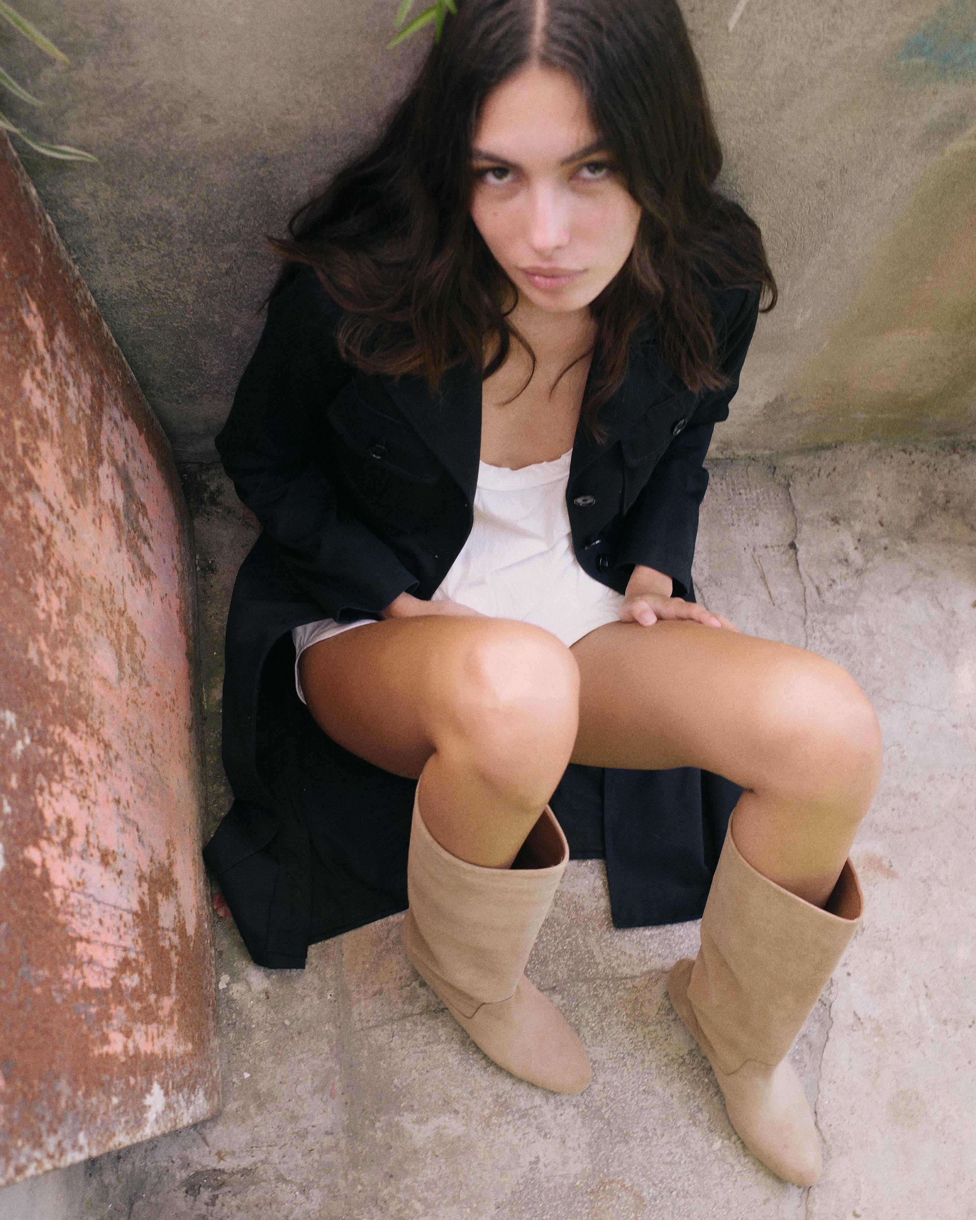 Jasmina 50 stiletto Soft calf & suede leather Chocolate– Anonymous