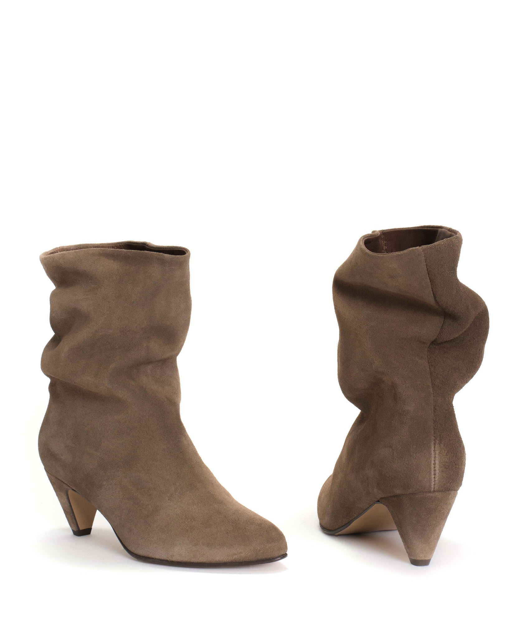 Vully 50 Stiletto Calf Suede Dark taupe - Anonymous Copenhagen