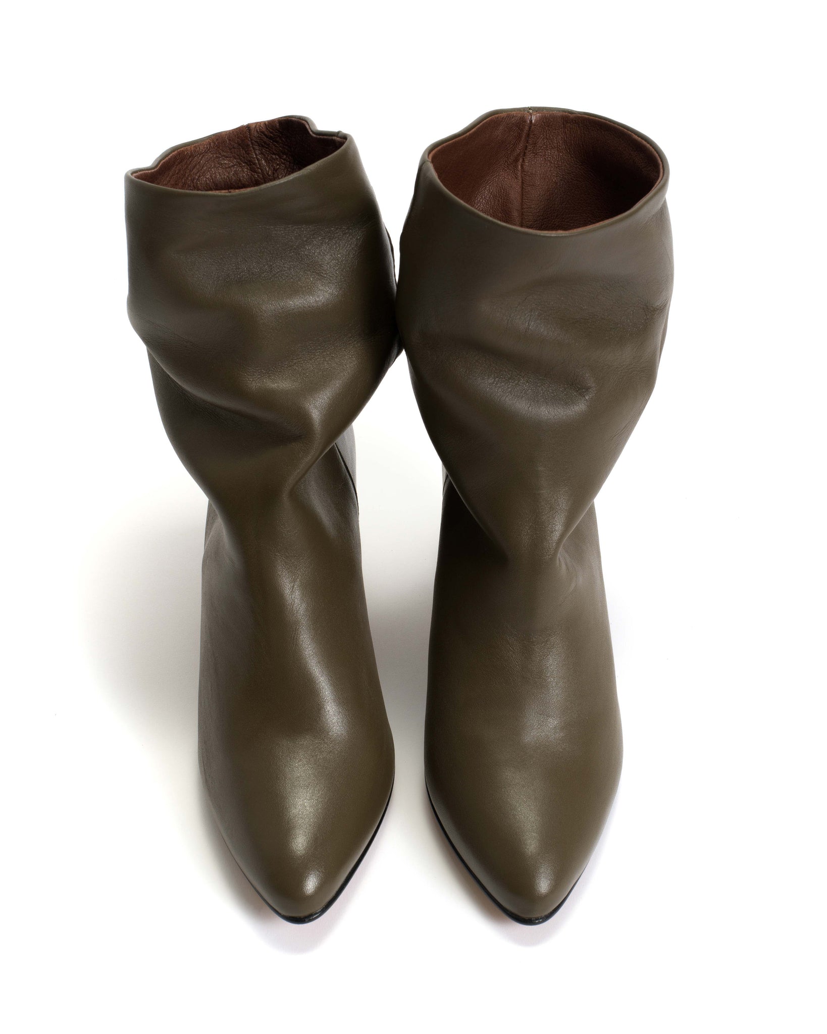 Vully 50 Stiletto Soft calf Olive green - Anonymous Copenhagen