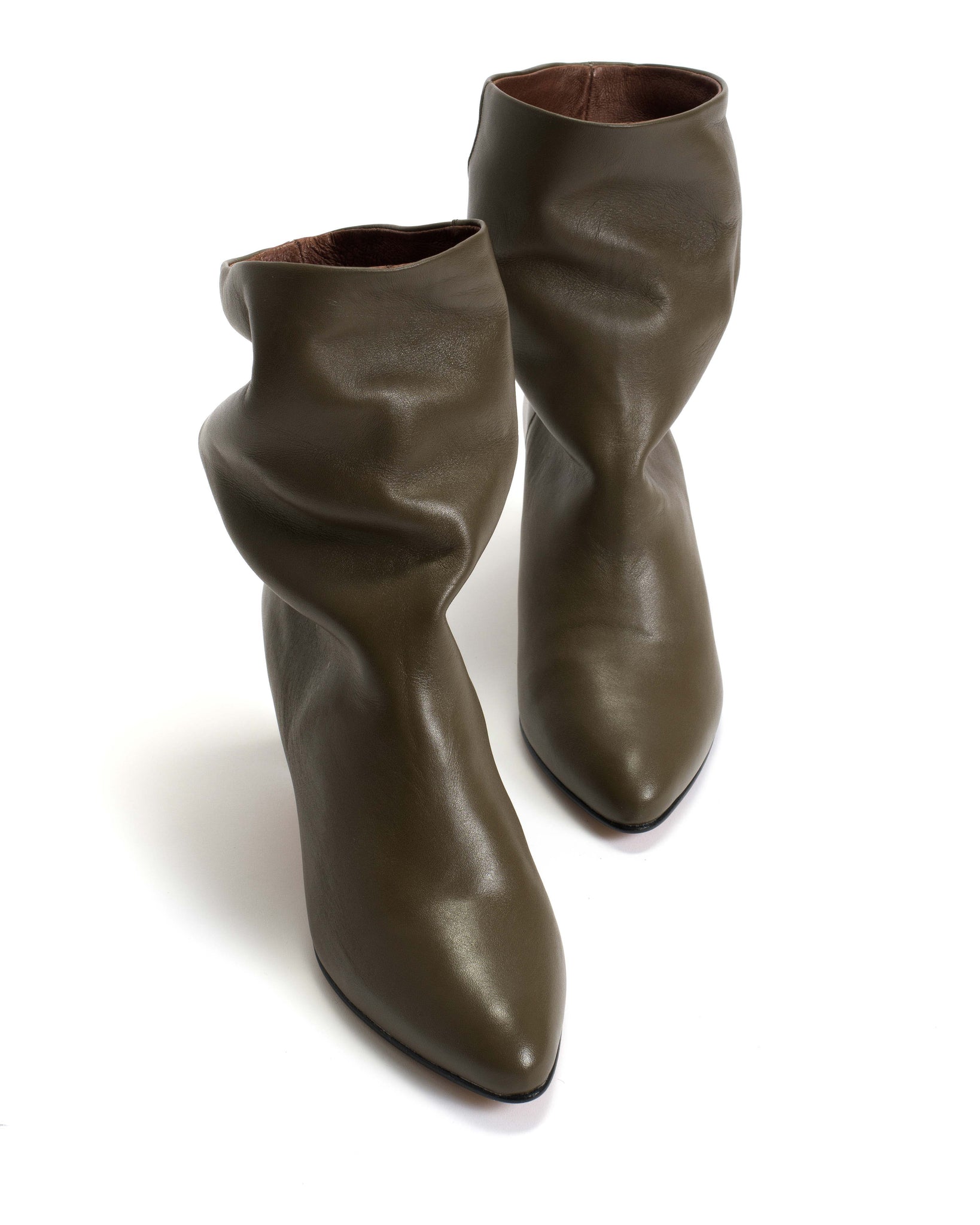 Vully 50 Stiletto Soft calf Olive green - Anonymous Copenhagen