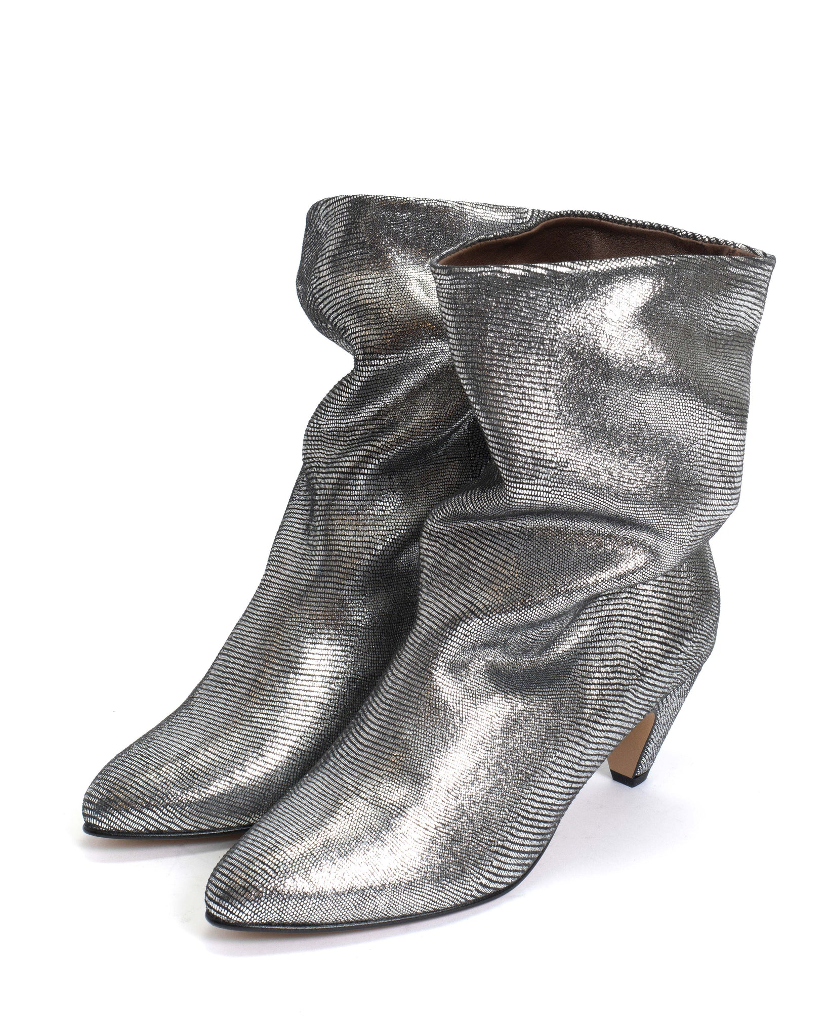 Vully 50 stiletto Lizard metallic goat Platinum - Anonymous Copenhagen