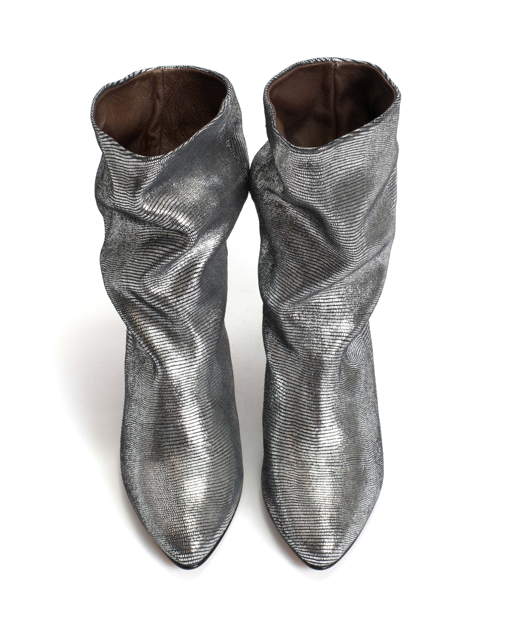 Vully 50 stiletto Lizard metallic goat Platinum - Anonymous Copenhagen