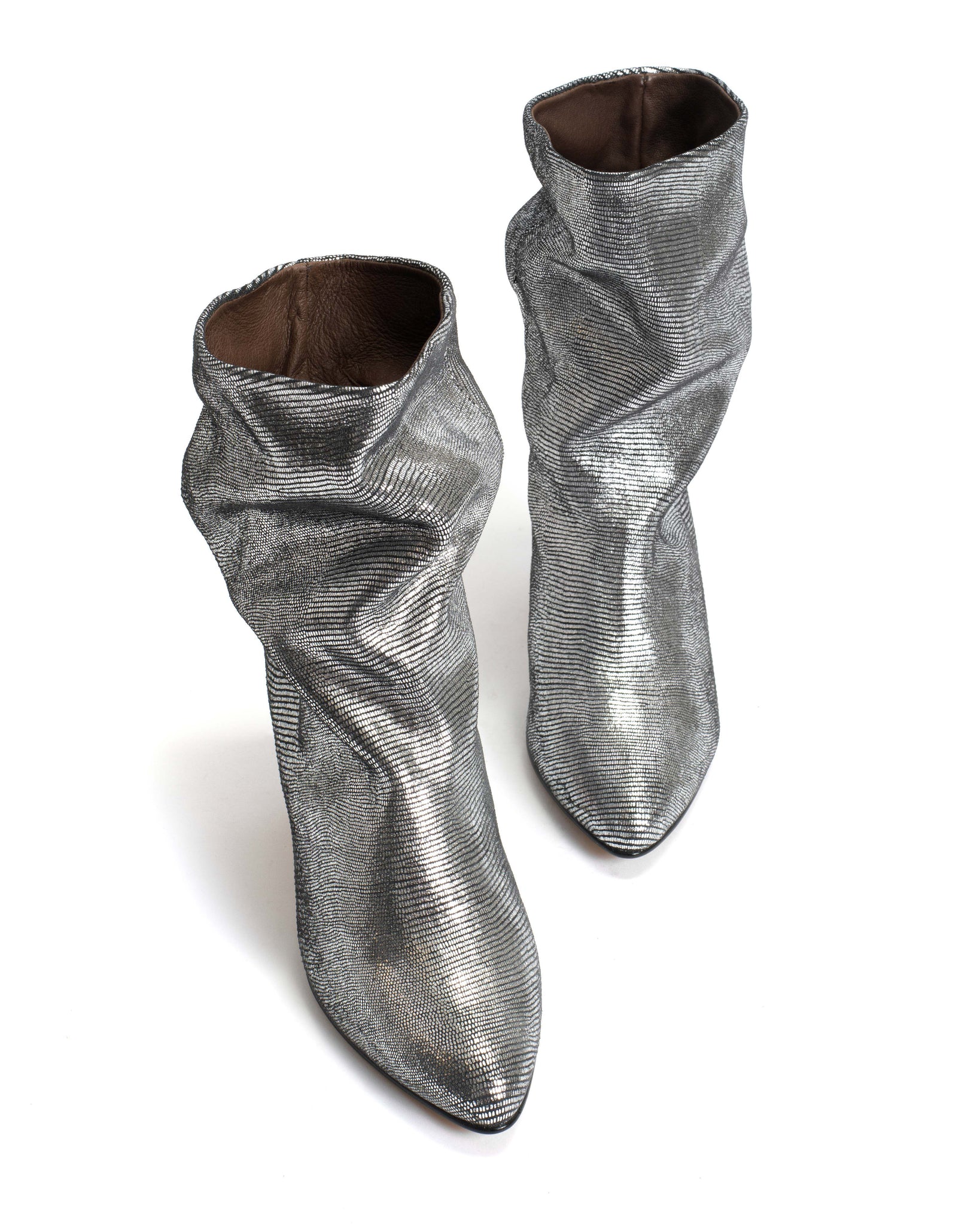 Vully 50 stiletto Lizard metallic goat Platinum - Anonymous Copenhagen