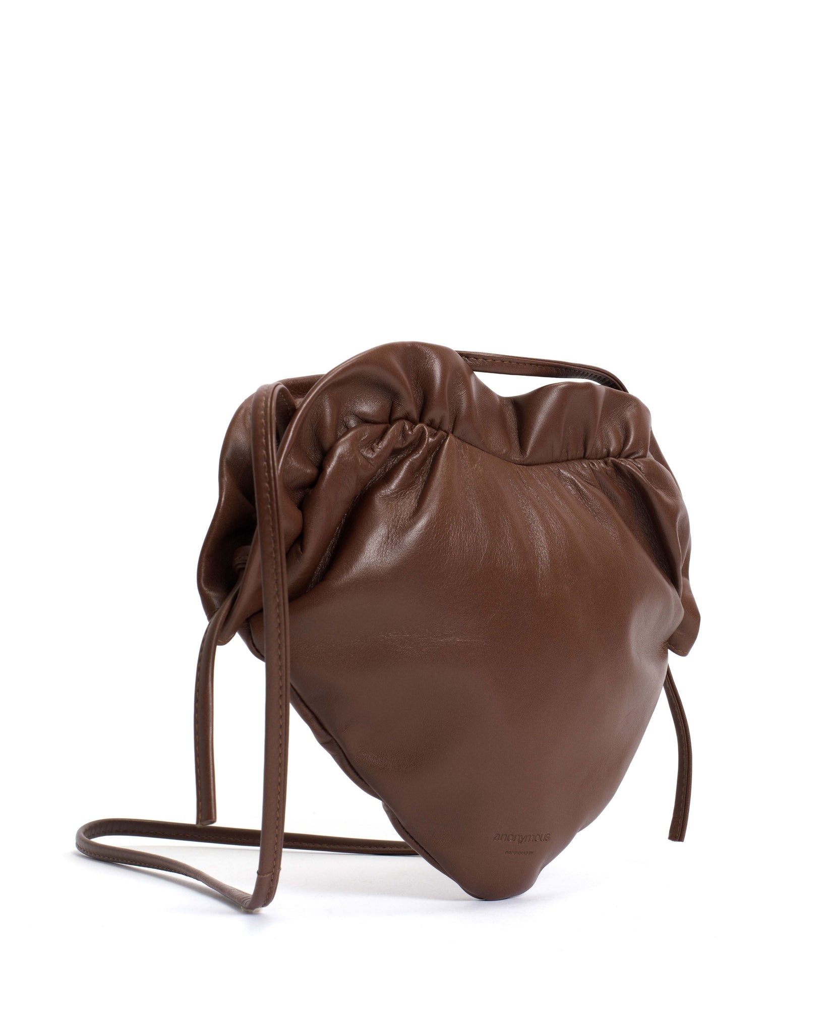 Zally heart bag Shiny lamb Chocolate - Anonymous Copenhagen