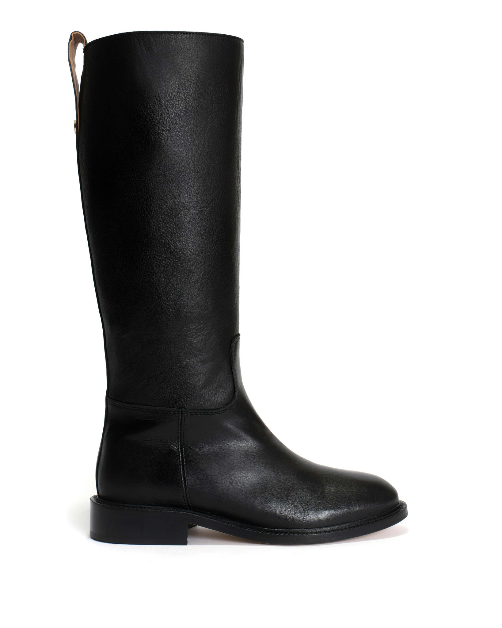 Semih Glossy grained vegetable tanned calf Black