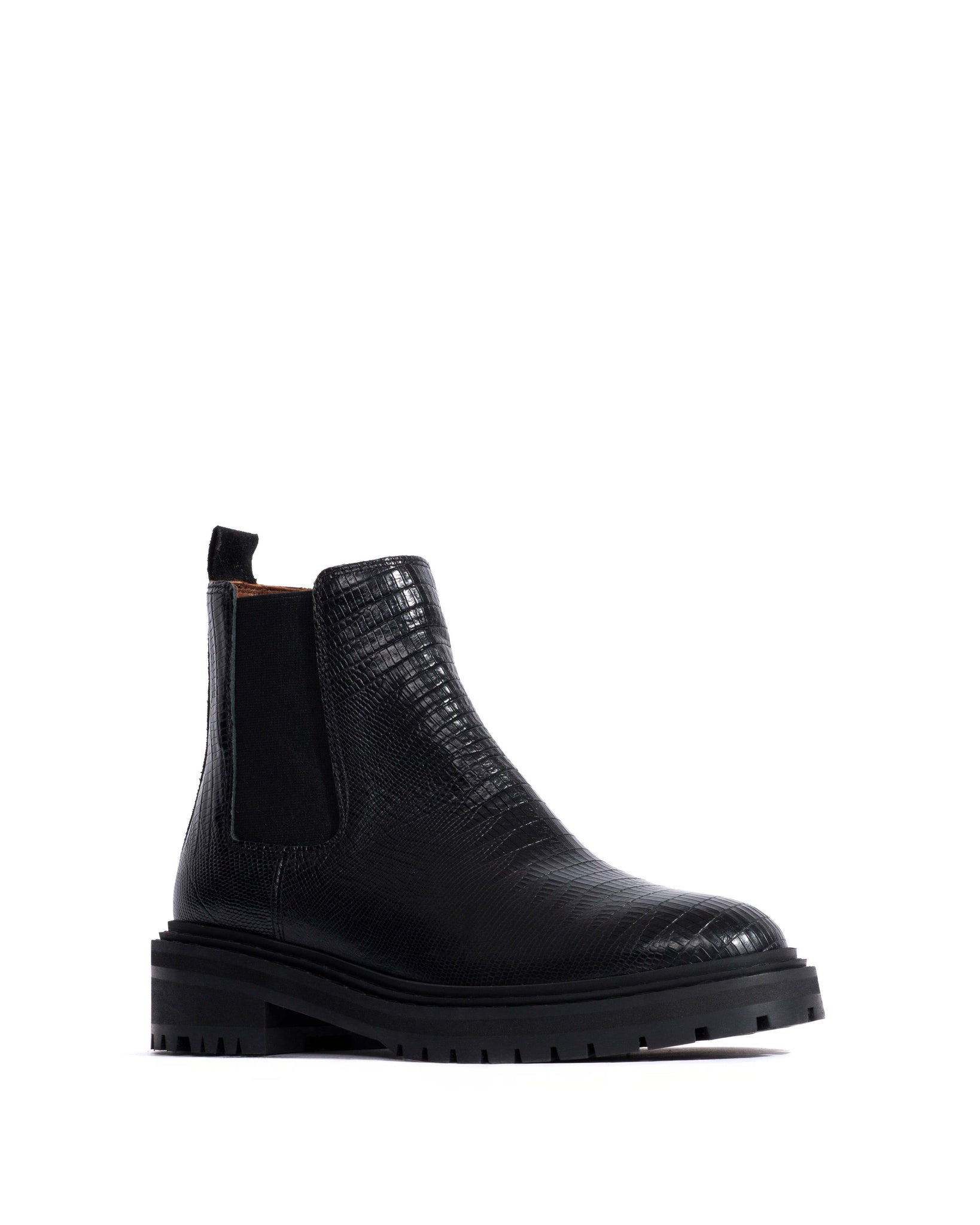 Haily low cut Calf lizard Black