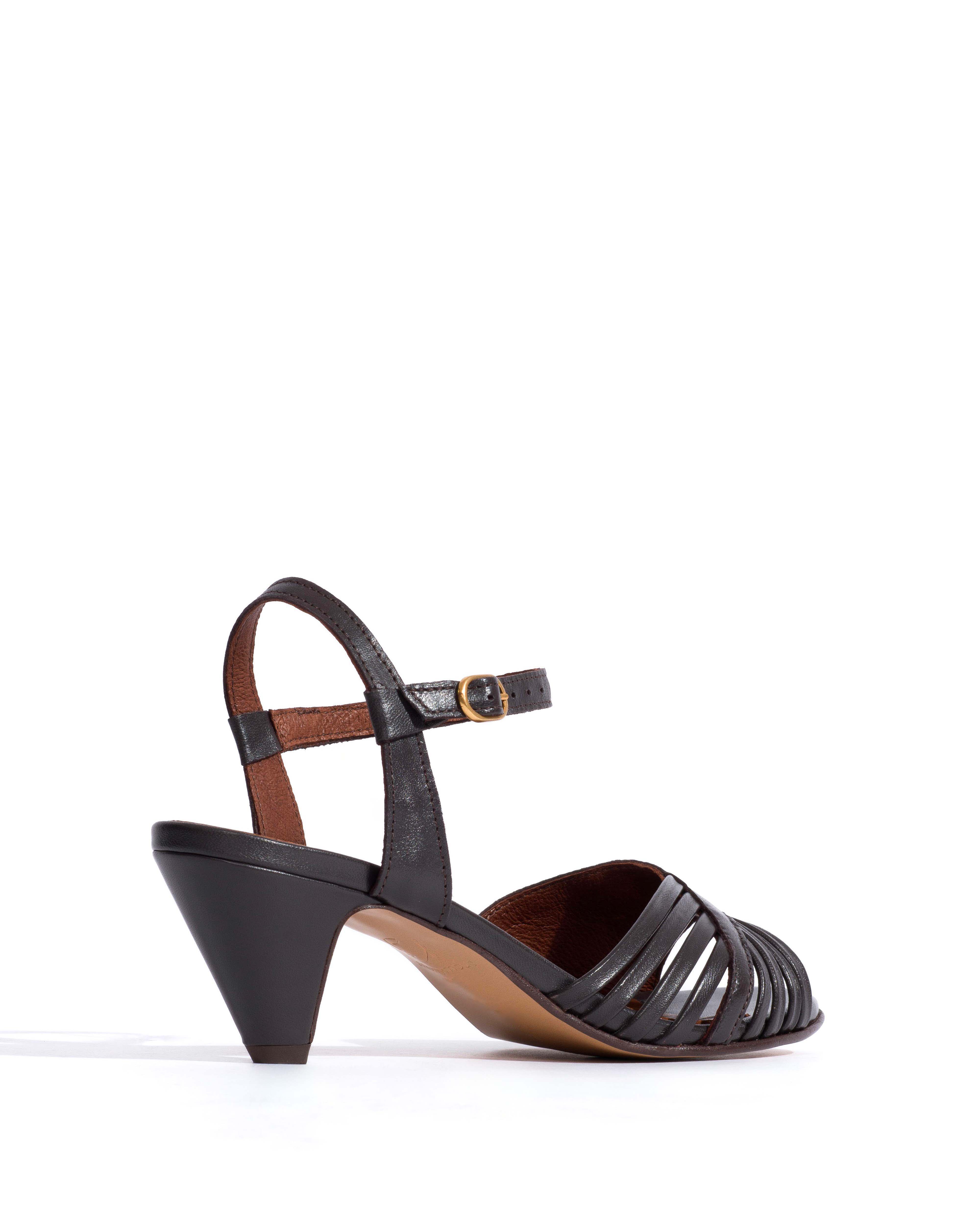 Hermine Shiny lamb Espresso brown