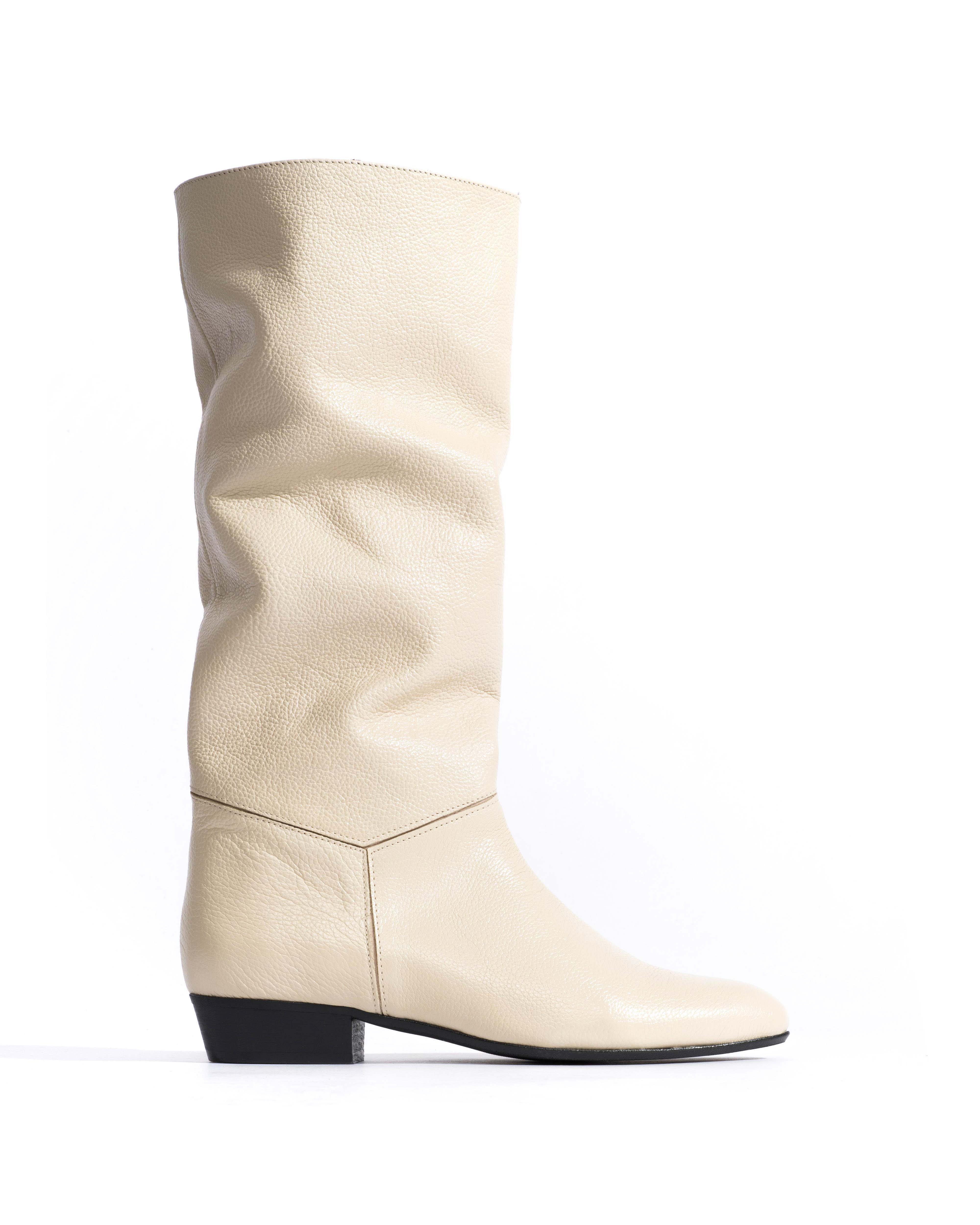 Jasmina 20 Pebbled soft calf & suede leather White sand